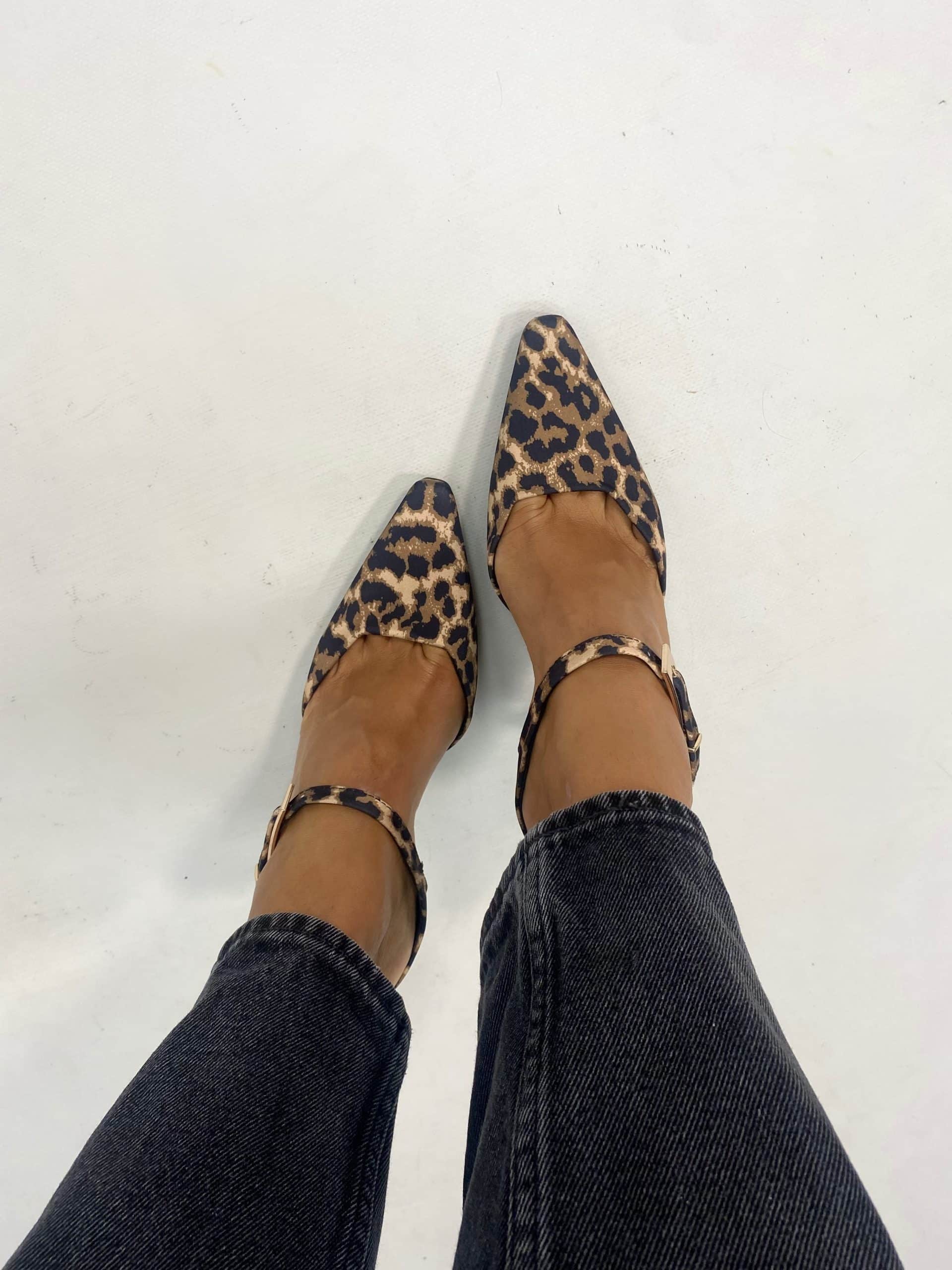 Sabot con Fibbietta e Tacco Medio - Leopardo