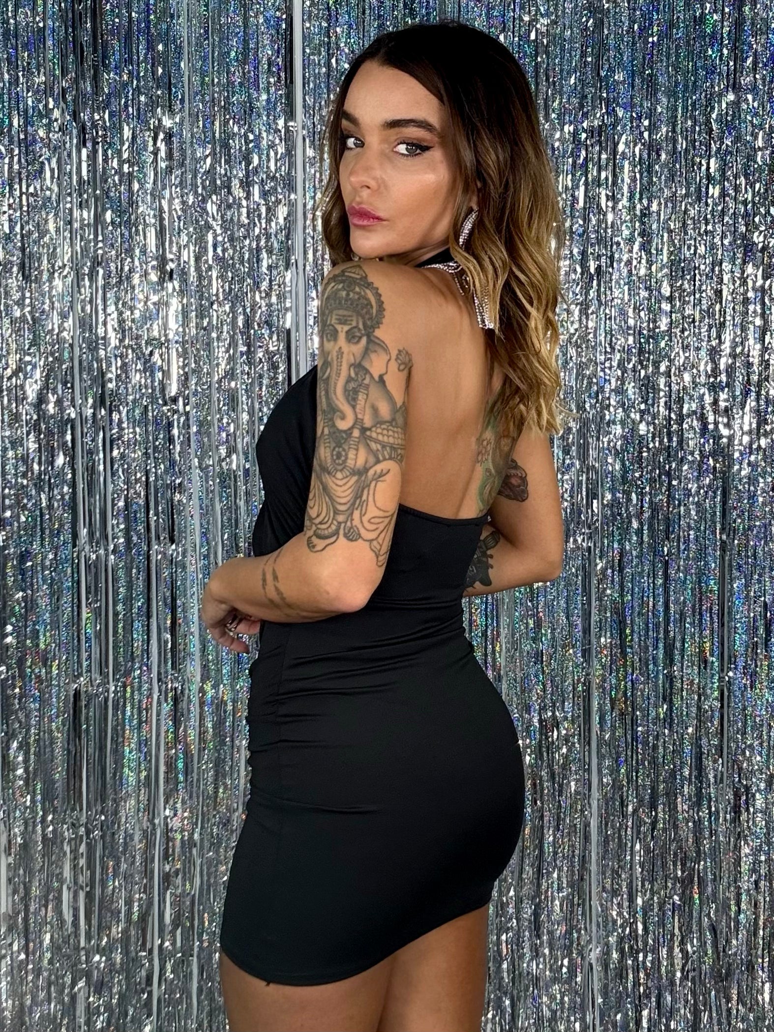 Mini Dress Cut Out - Nero