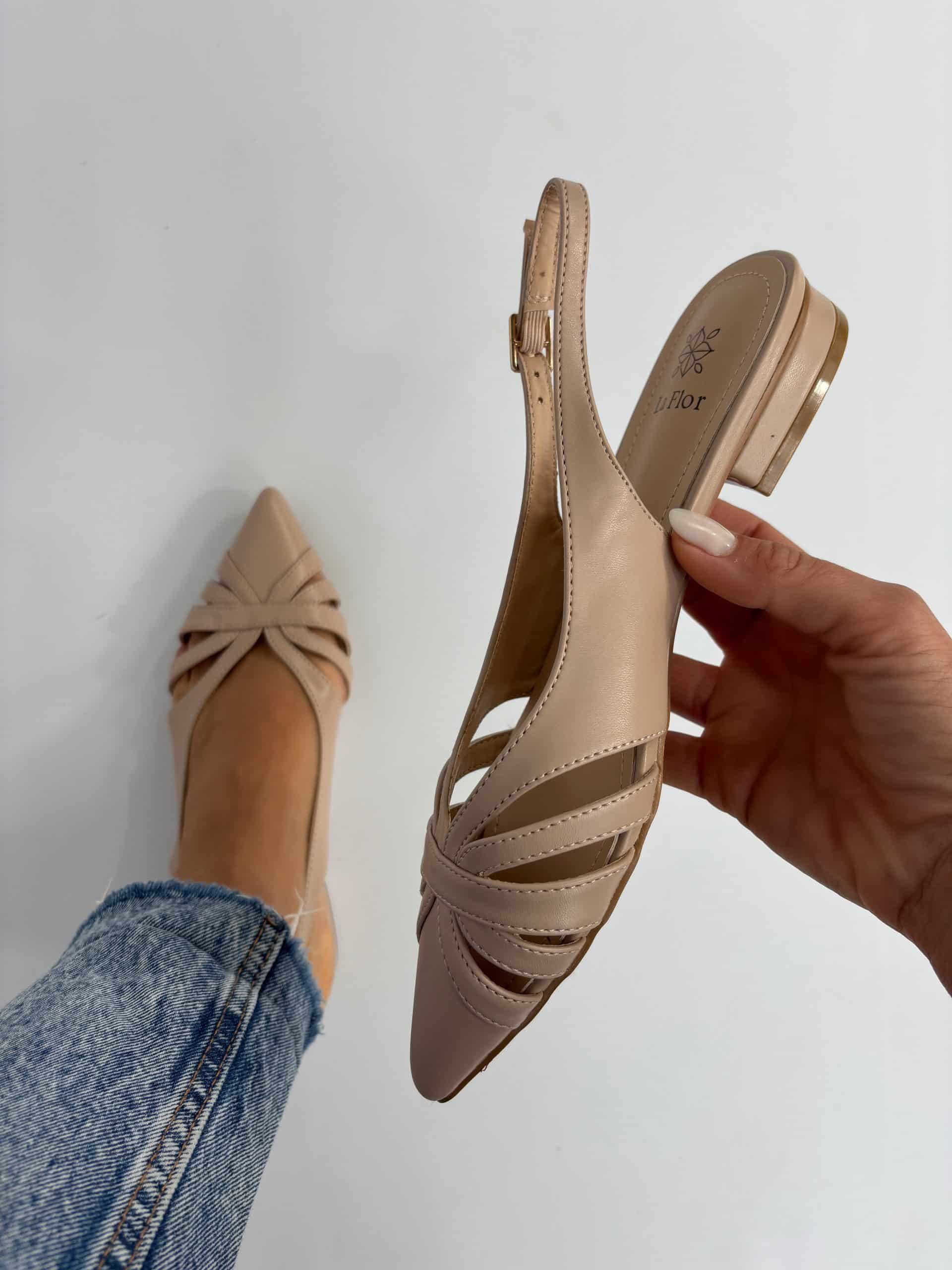 Slingback Silla Baby Flat - Nude