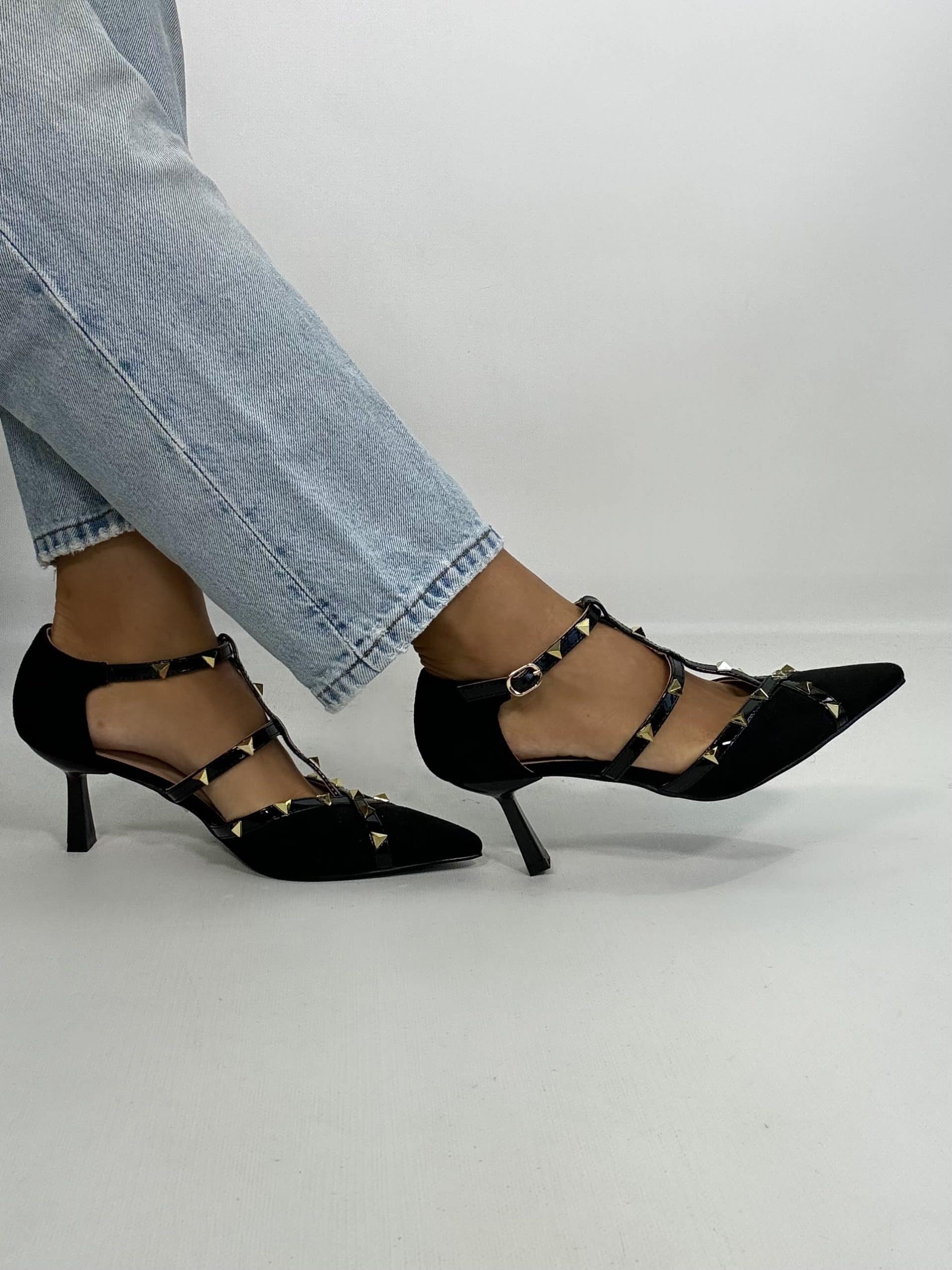 Décolleté Studs con Borchie - Nero