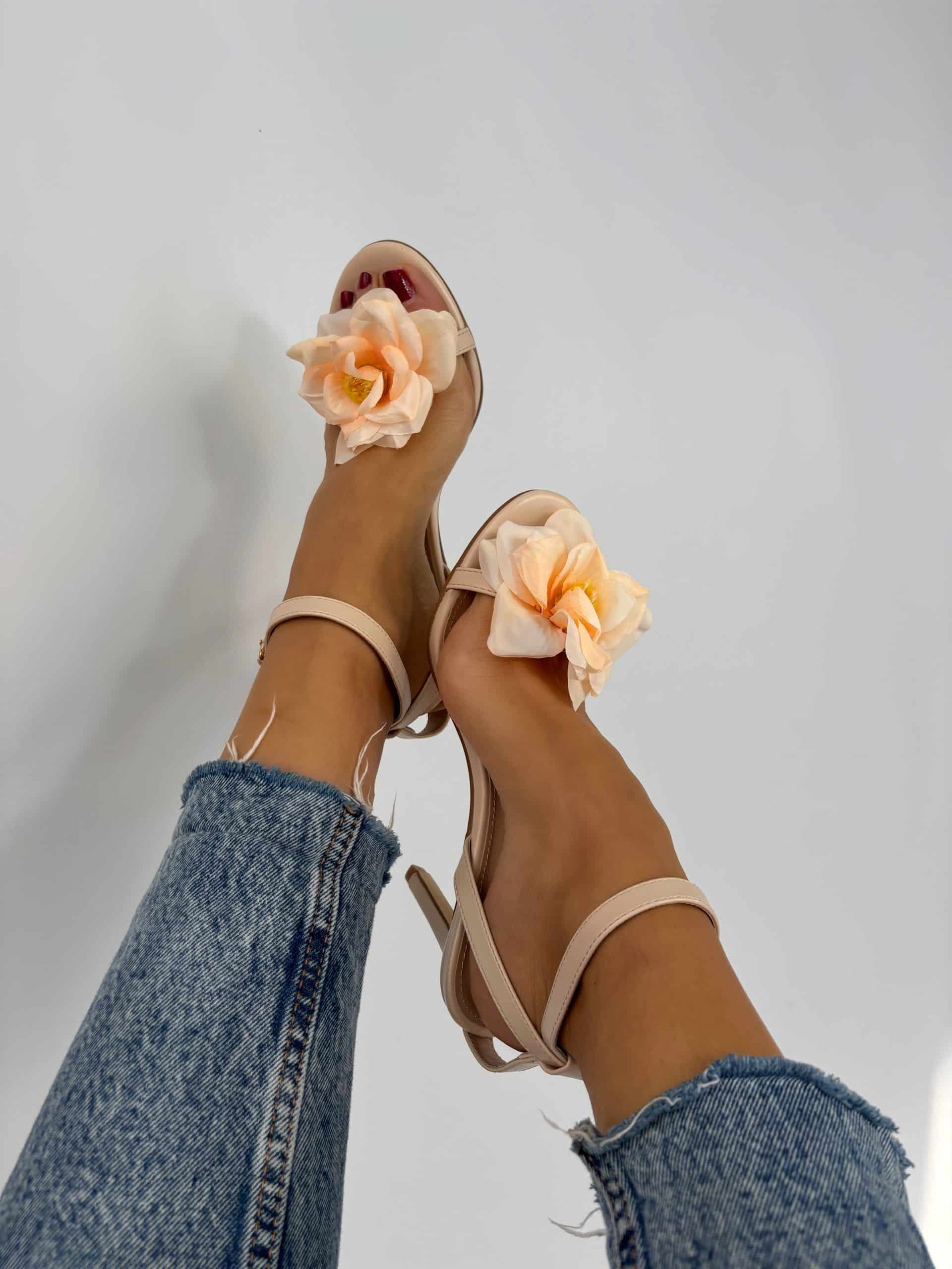 Sandali Flowers - Beige