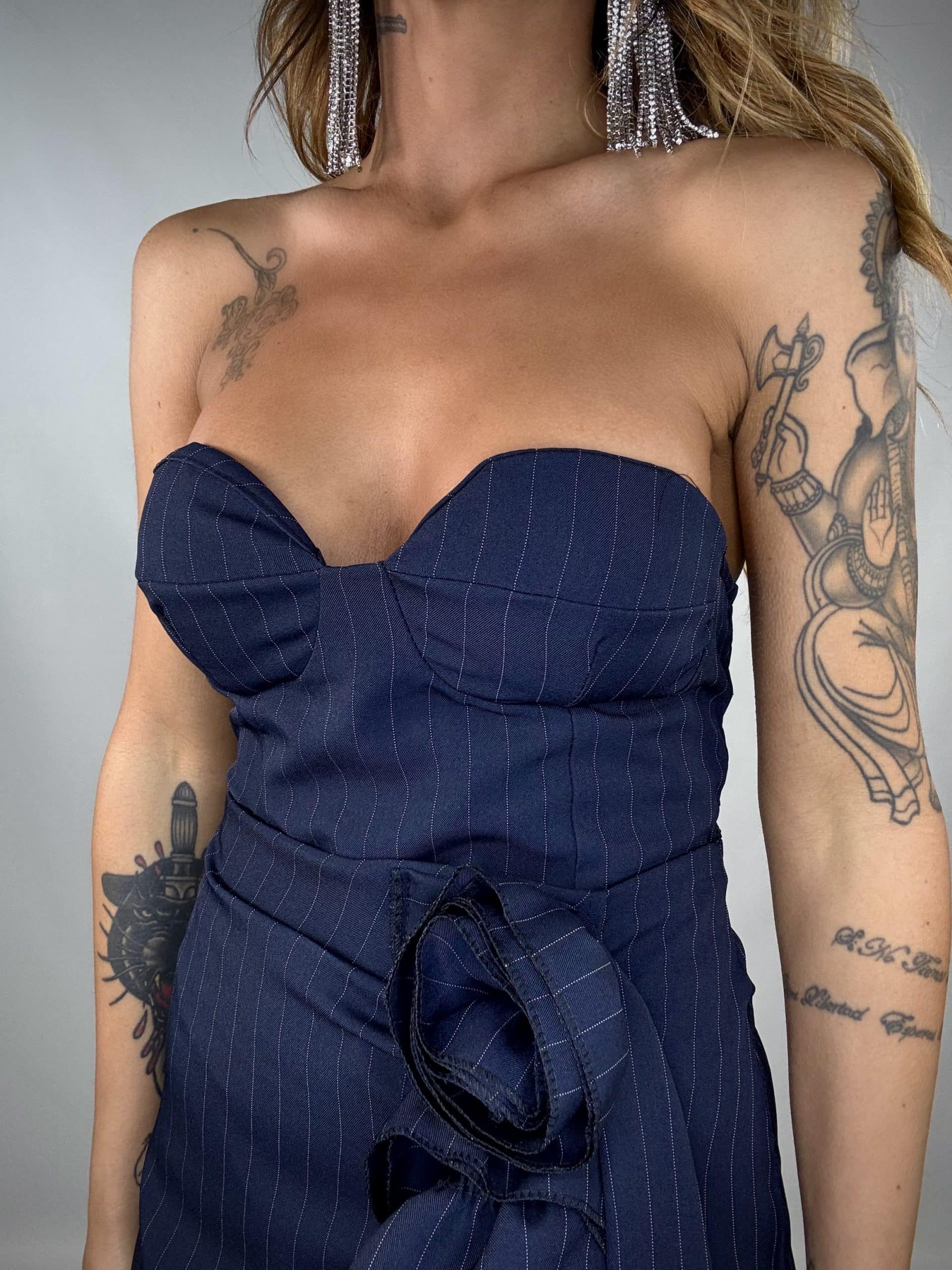 Top Completo Gessato - Blu