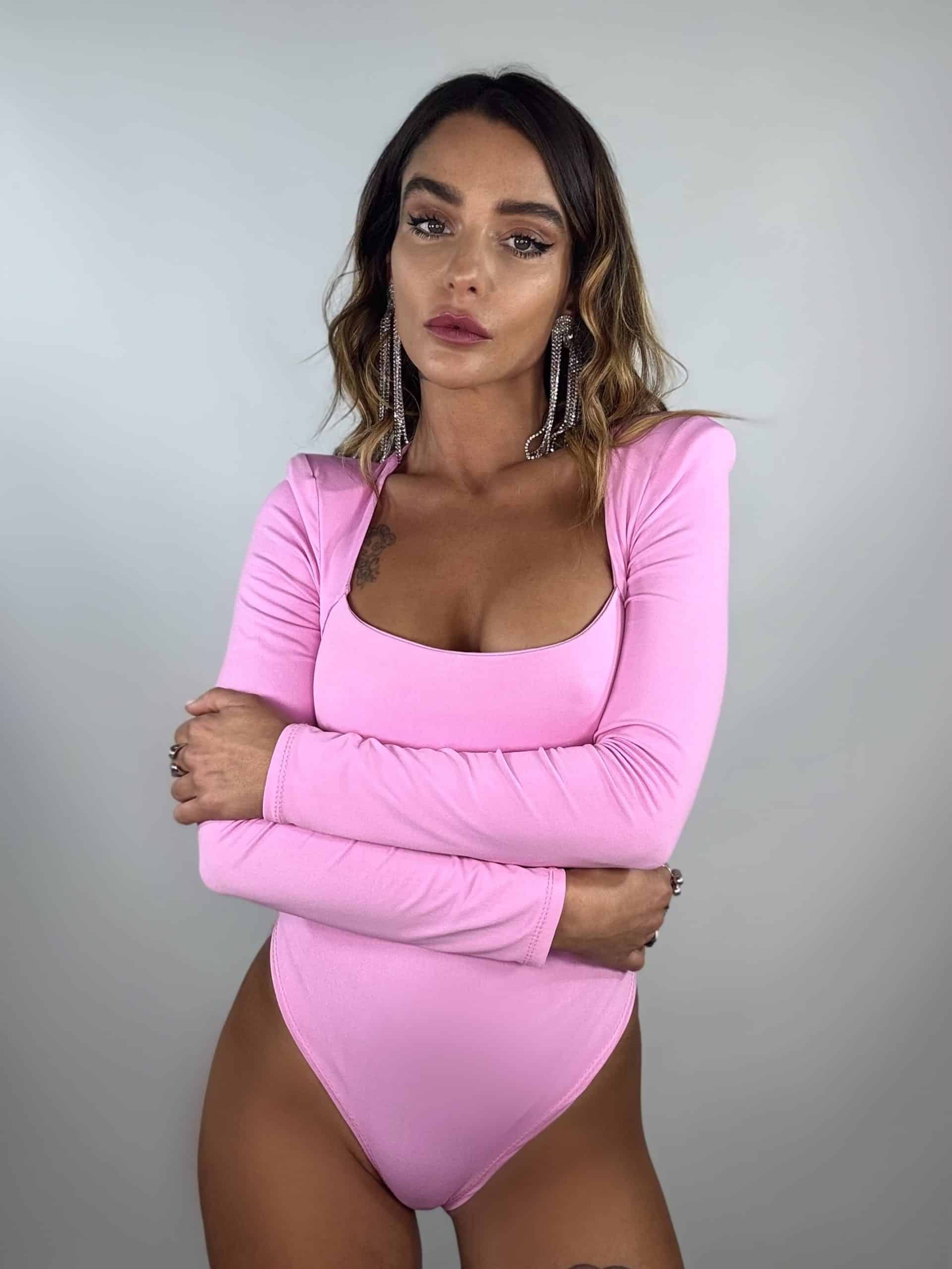 Body Basic Spalline Imbottite - Rosa