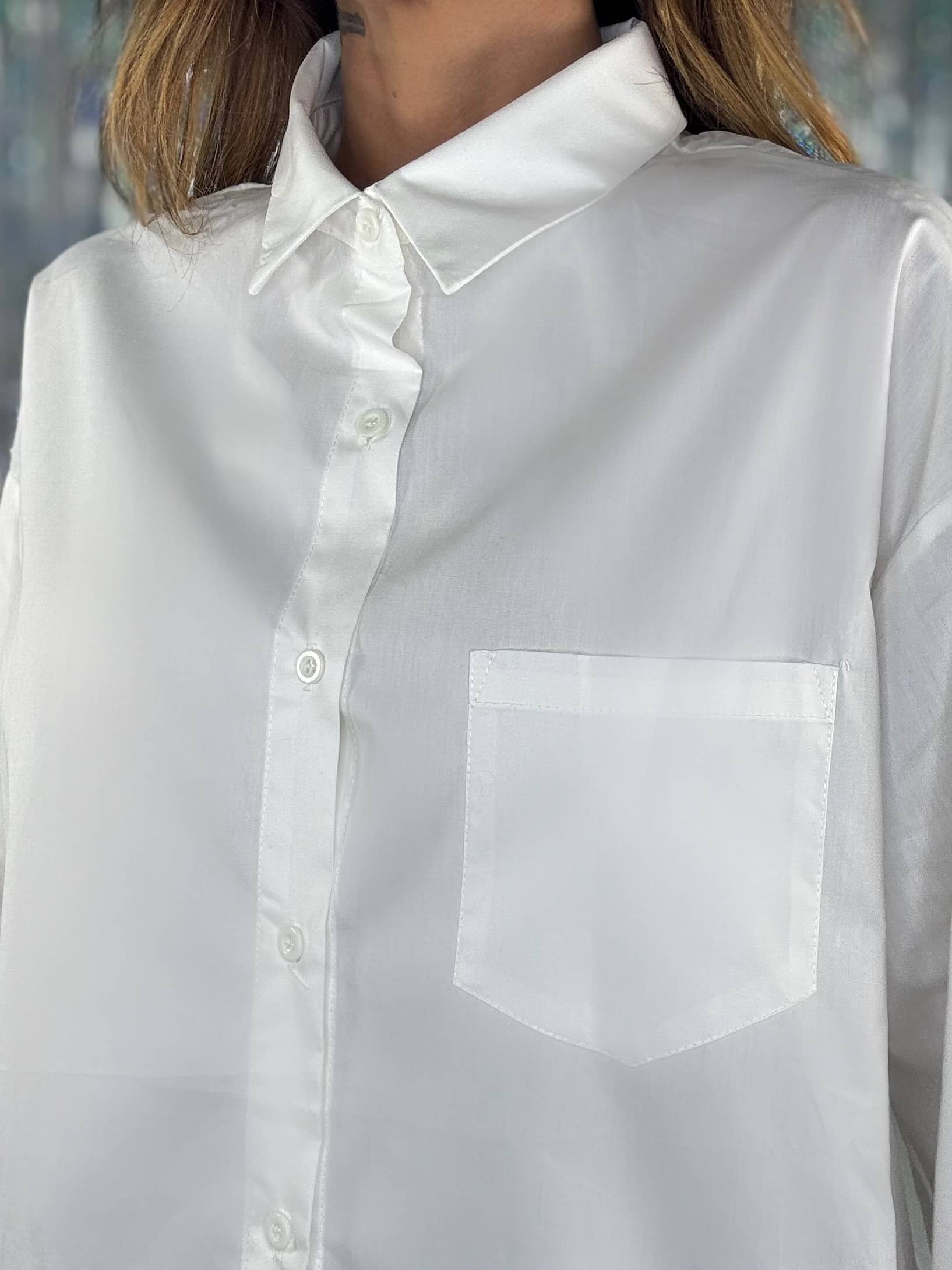 Camicia Oversize Taschino - Bianco.