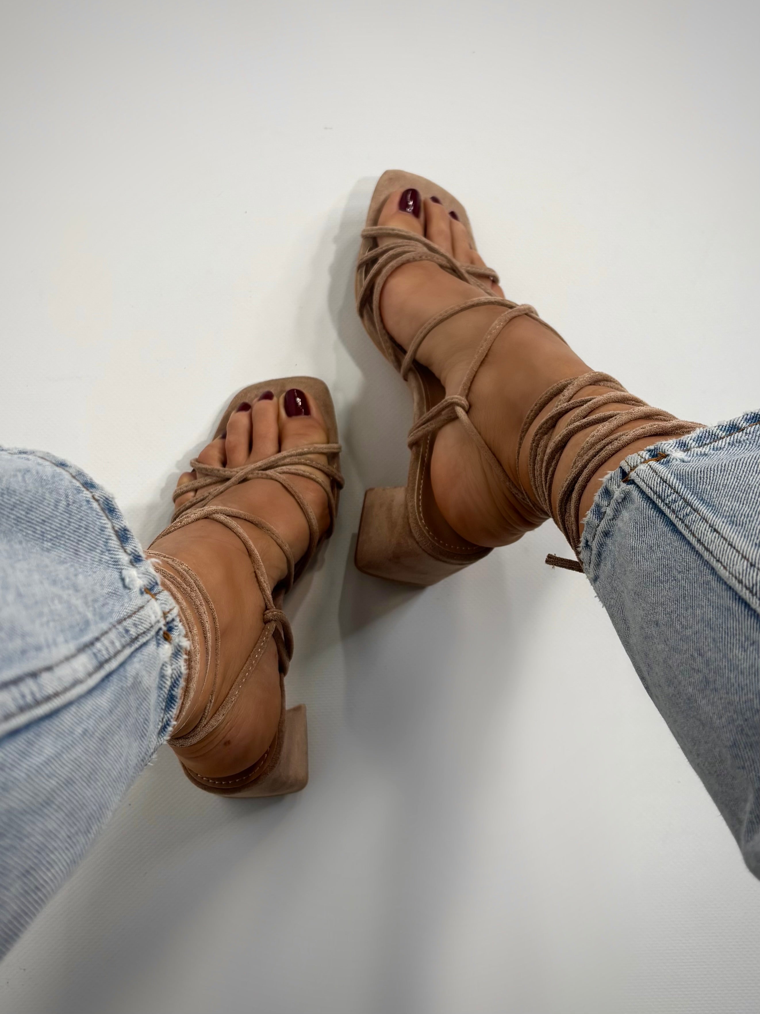 Sandali Margot Alla Schiava - Suede Fango