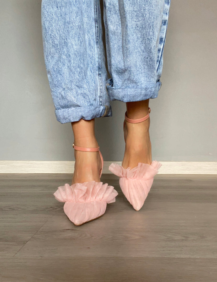 Decollete Drappeggio In Tulle  - Rosa