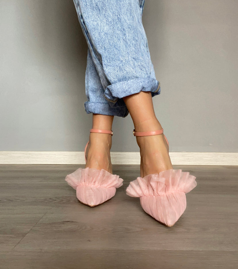 Decollete Drappeggio In Tulle  - Rosa