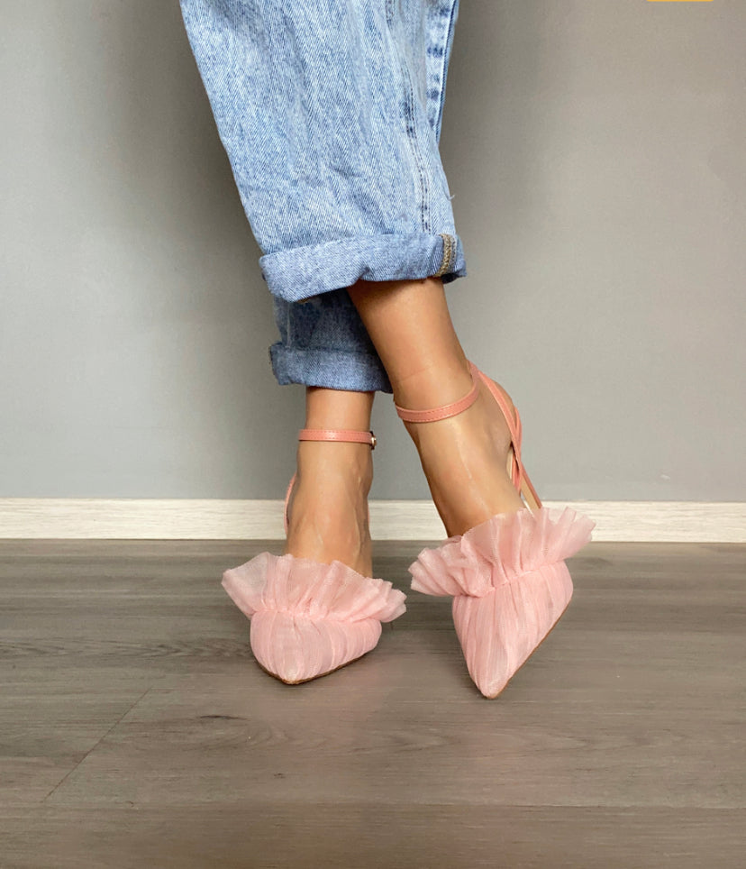 Decollete Drappeggio In Tulle  - Rosa