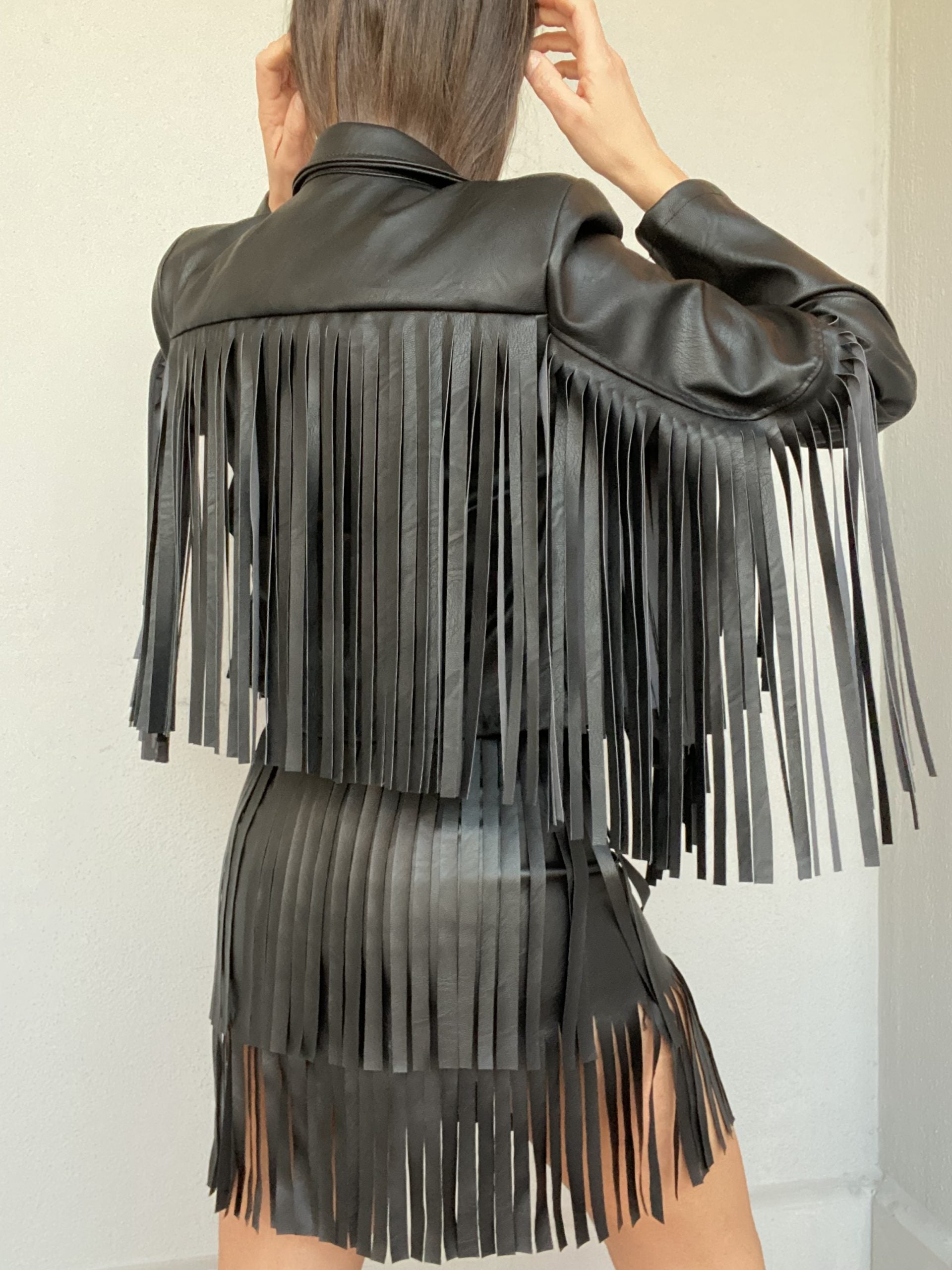 Chiodo Leather Frange - Cammello