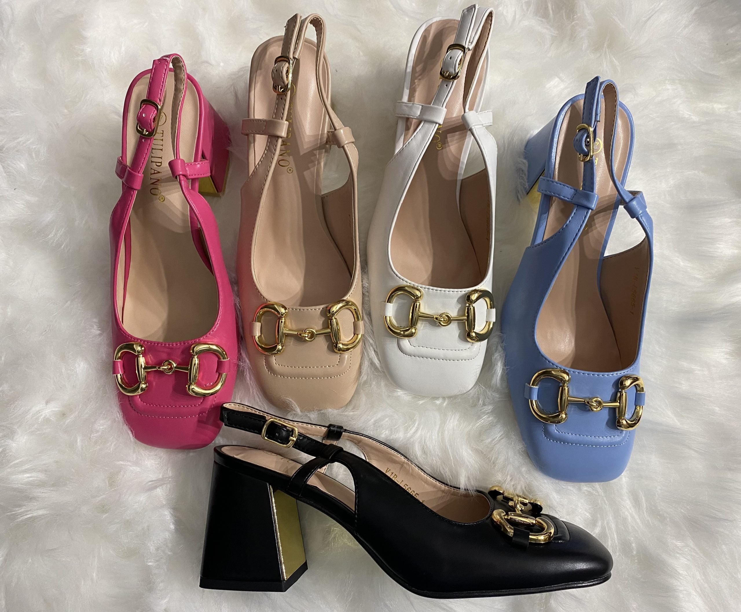 Decollete Morsetto Dorato - Bianco