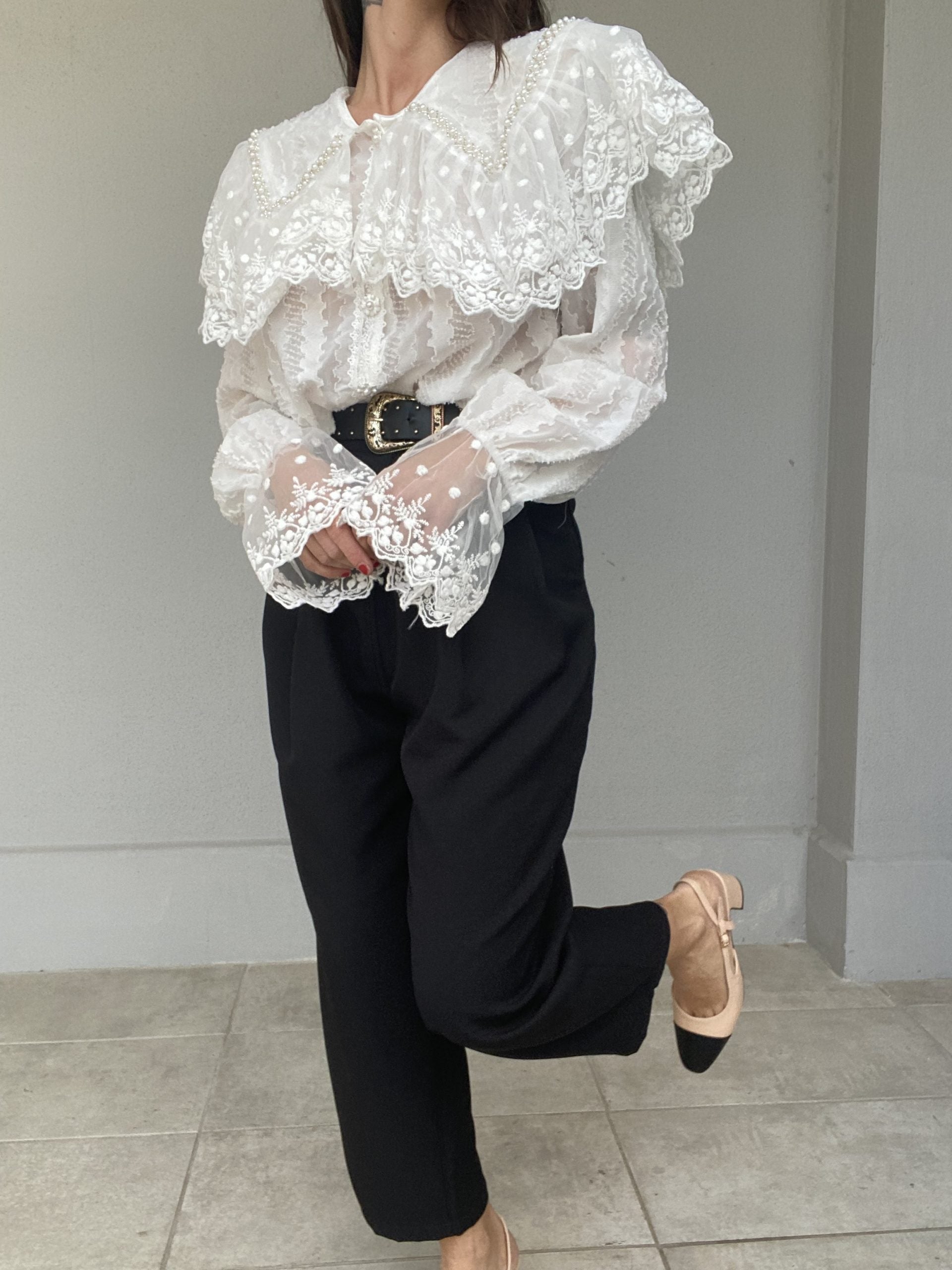 Pantaloni Pinces Vintage Mood - Nero