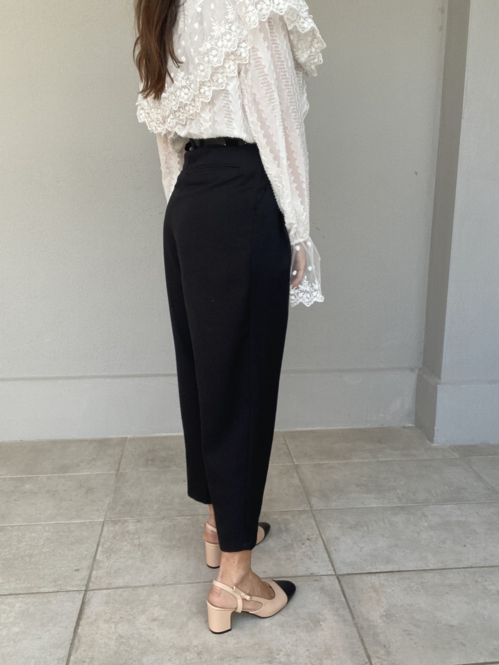 Pantaloni Pinces Vintage Mood - Nero