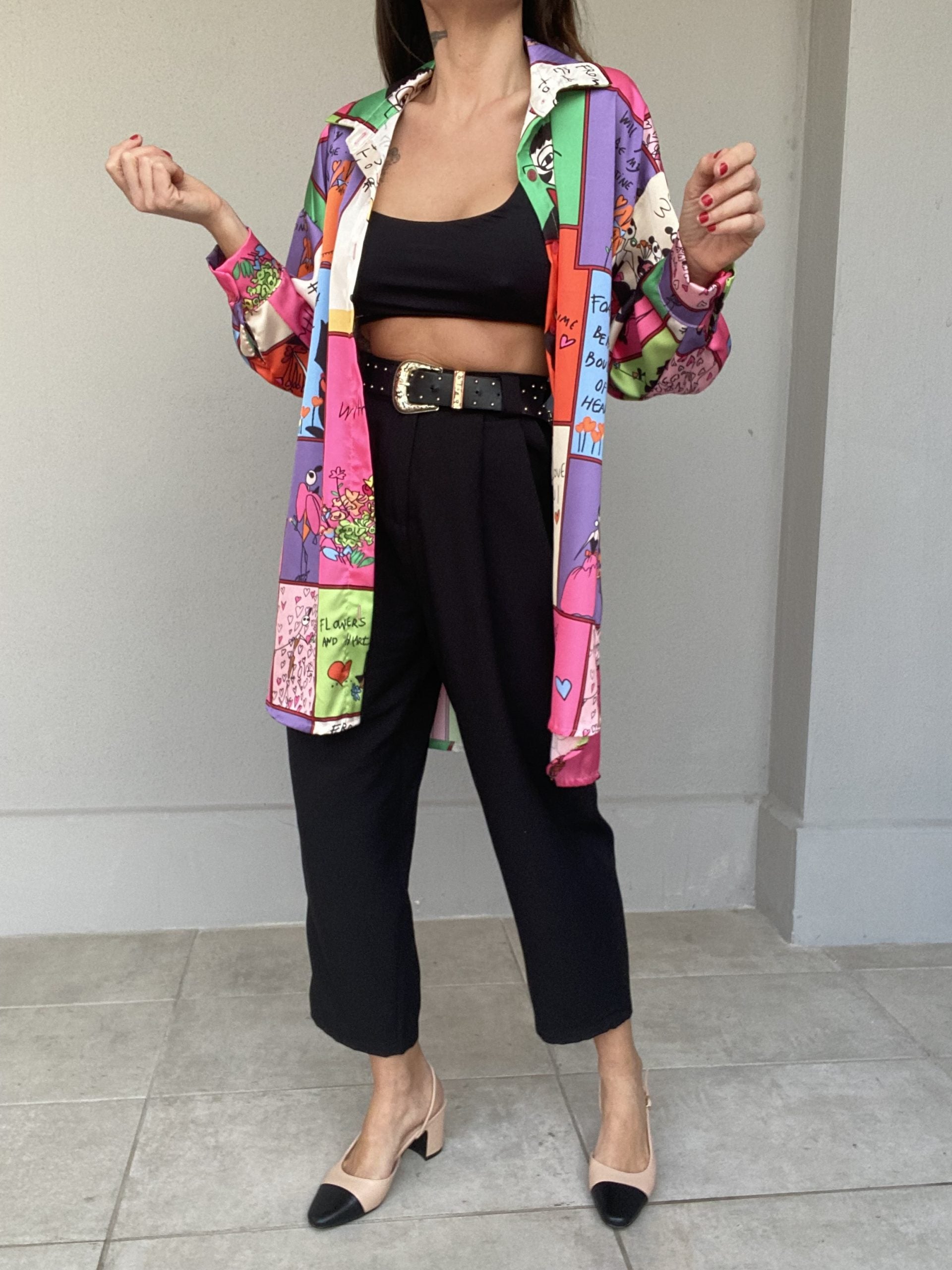 Pantaloni Pinces Vintage Mood - Nero