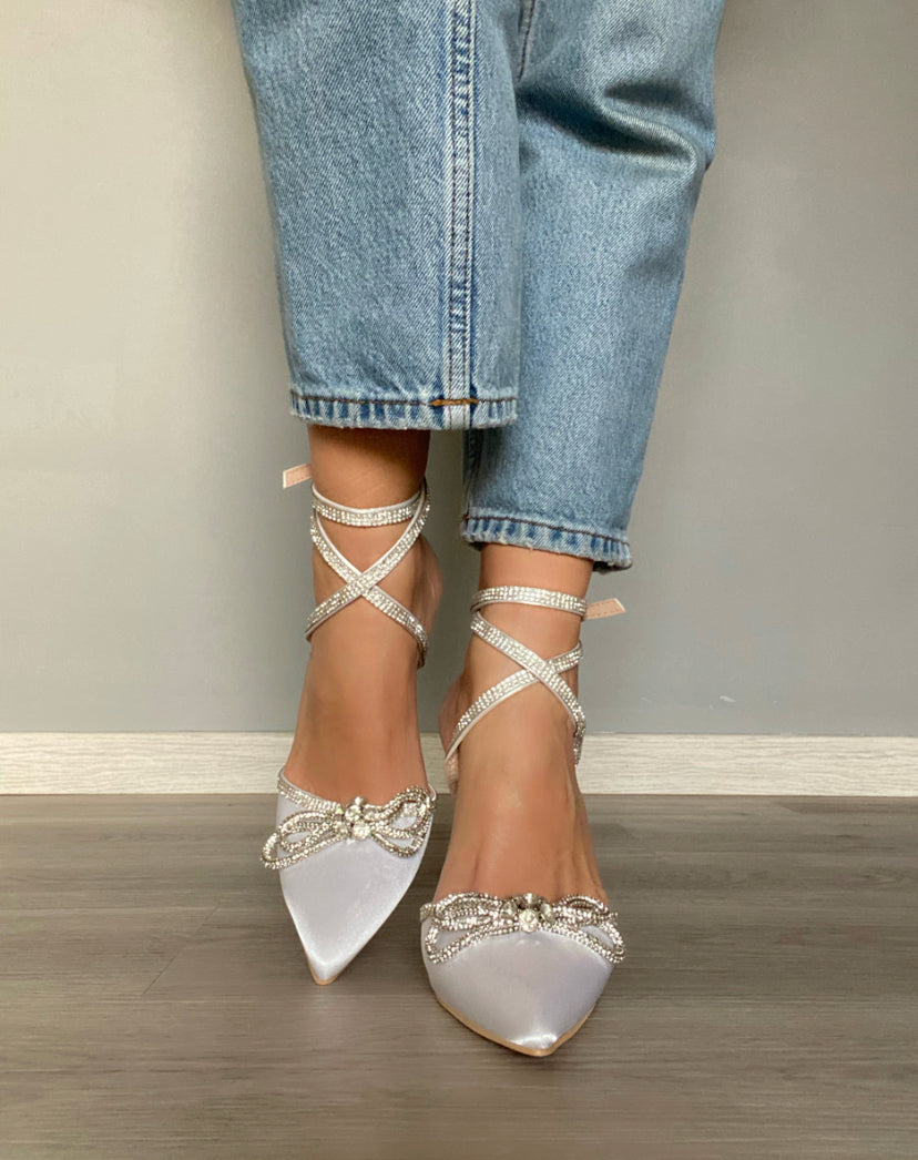 Decollete Diamond - Satin Bianco