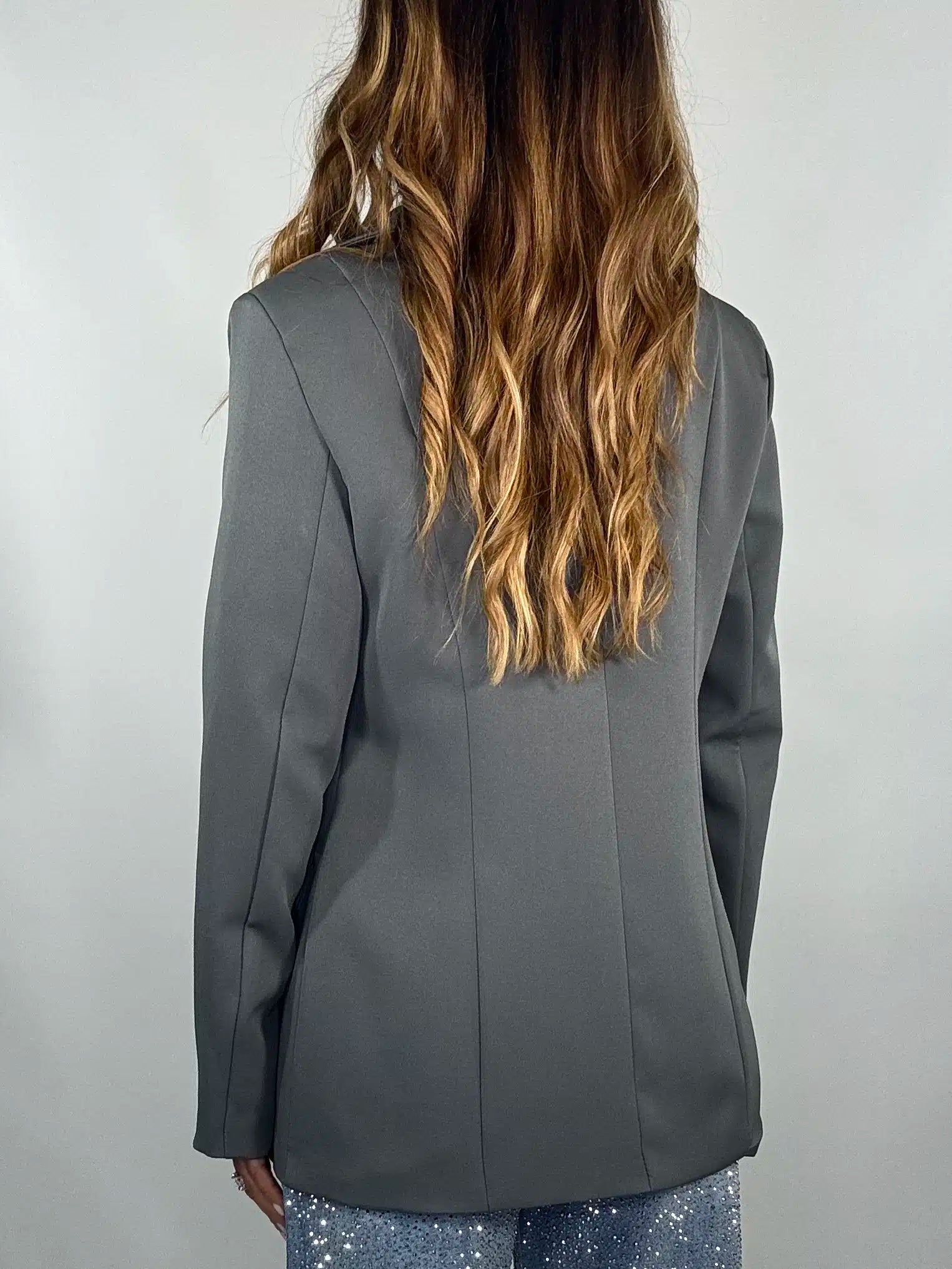 Blazer con Bralette - Grigio