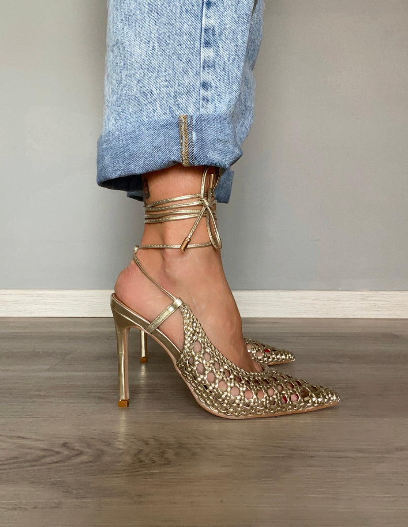 Decollete Rafia Look - Nude