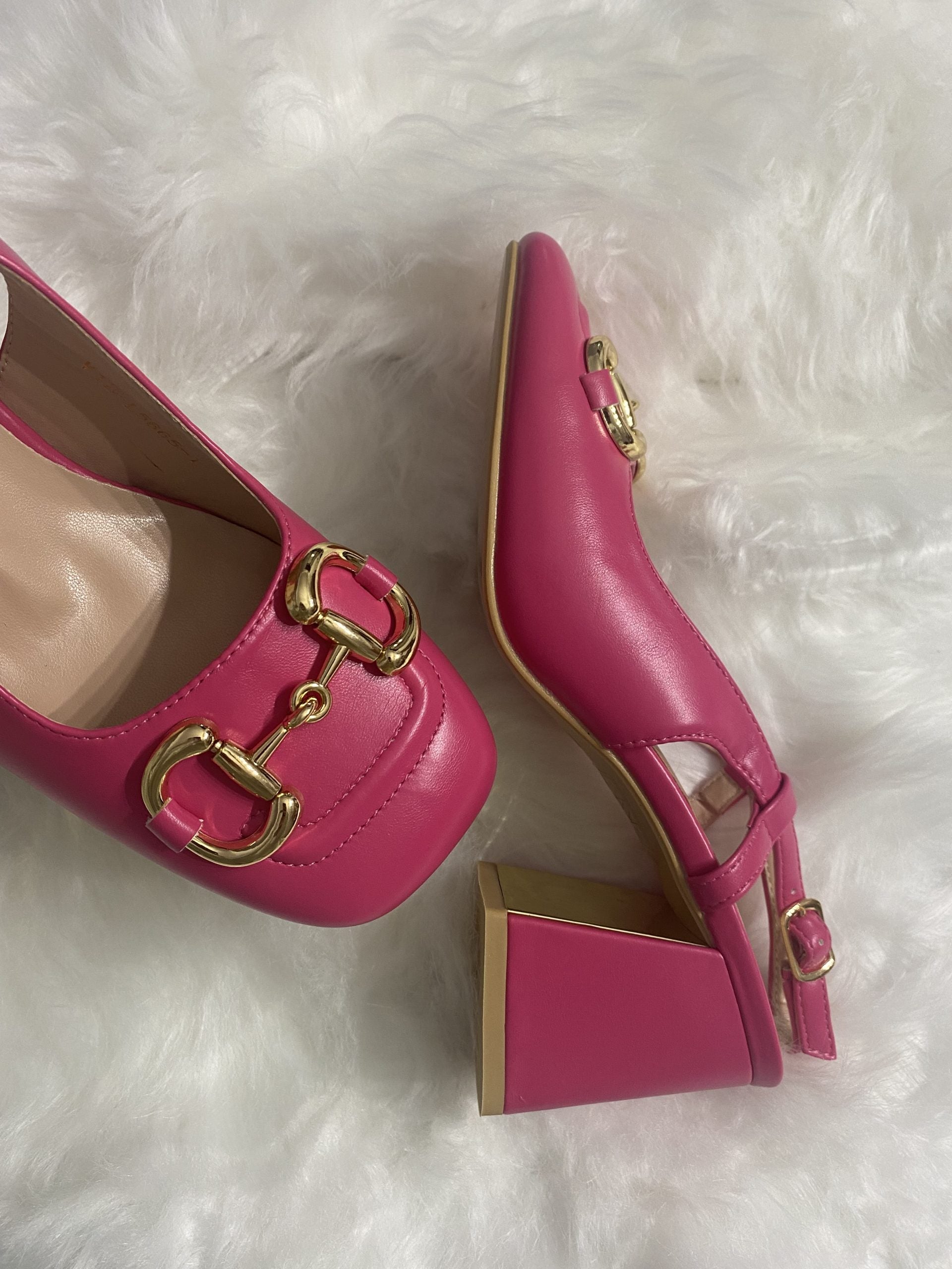 Slingback Morsetto Dorato - Fucsia