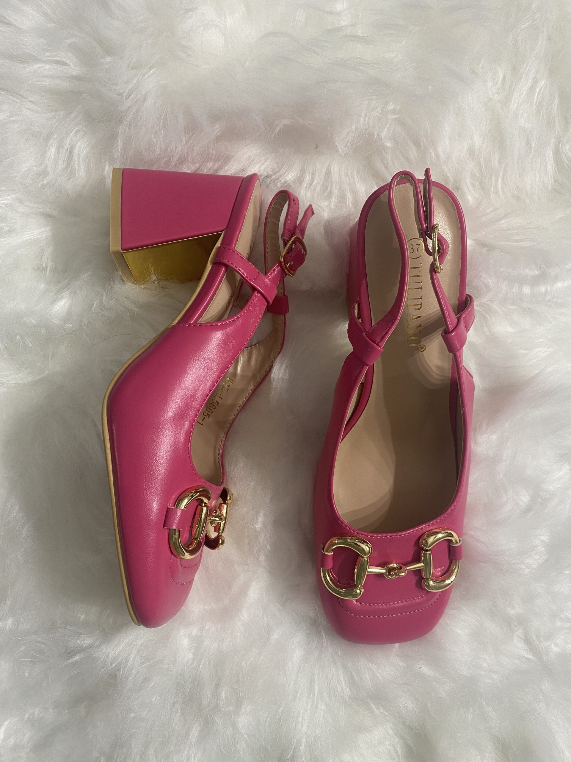 Slingback Morsetto Dorato - Fucsia