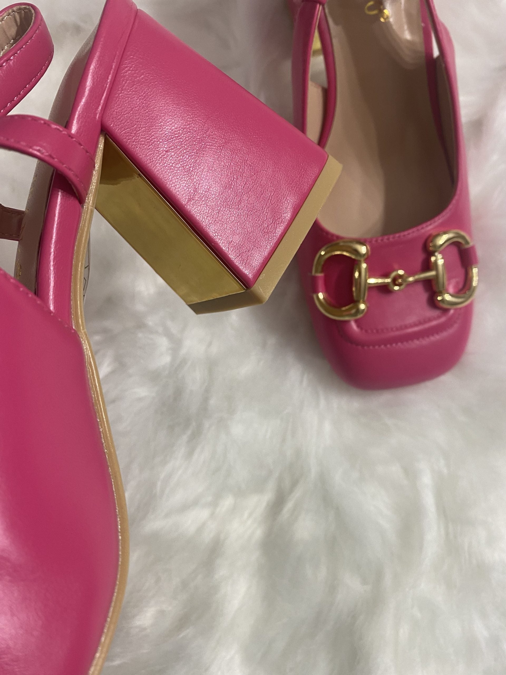 Slingback Morsetto Dorato - Fucsia