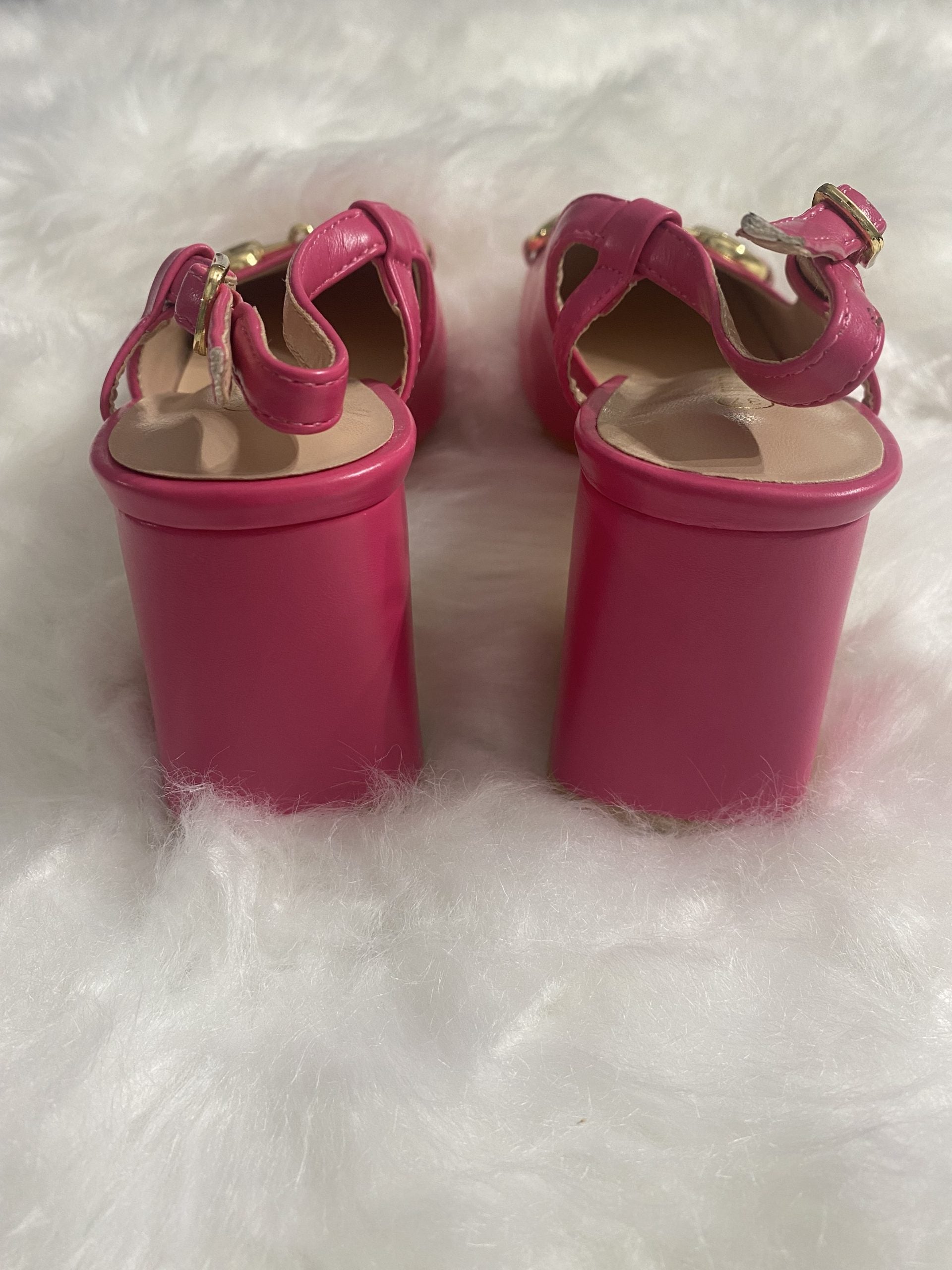 Slingback Morsetto Dorato - Fucsia