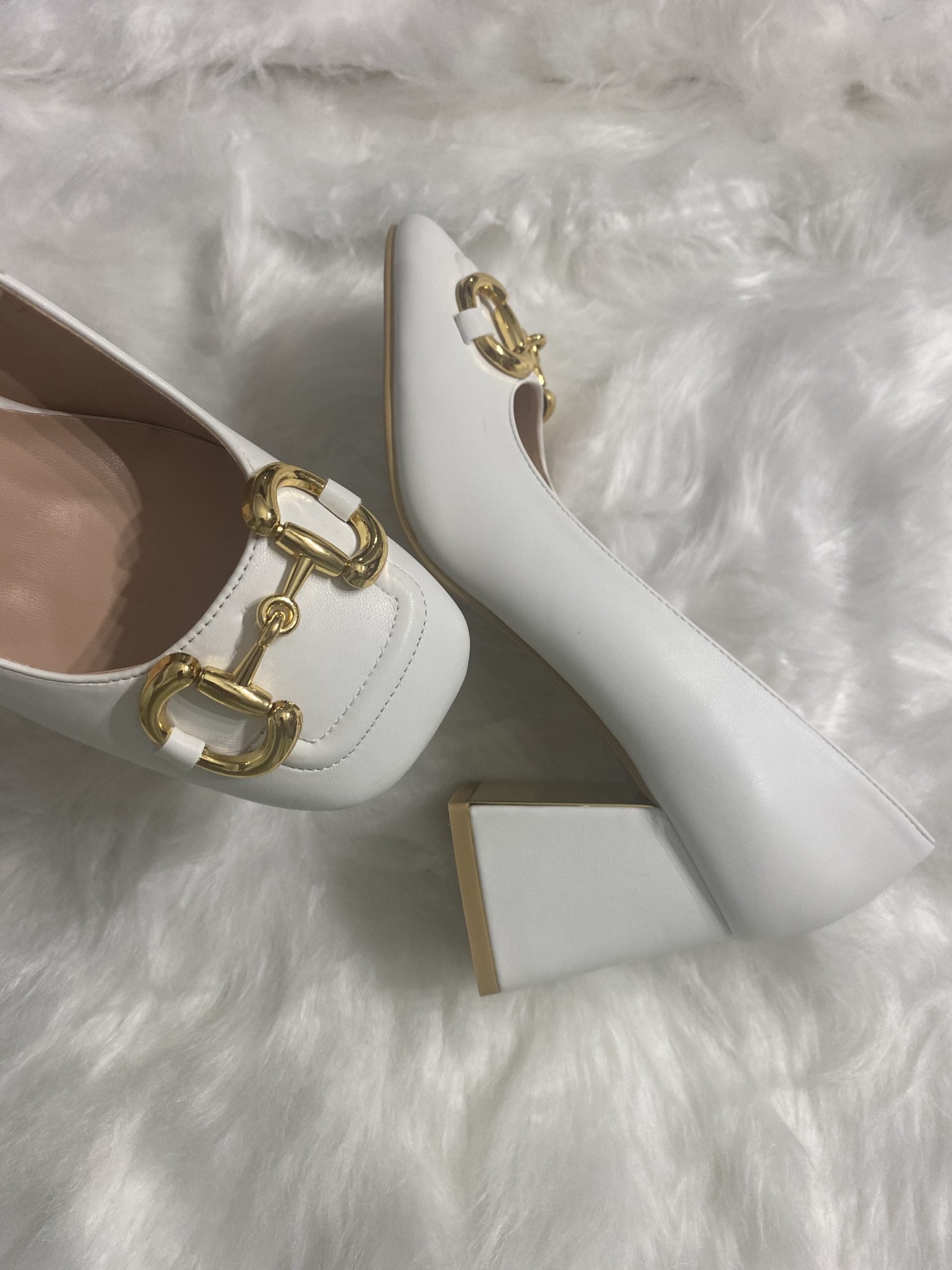 Decollete Morsetto Dorato - Bianco