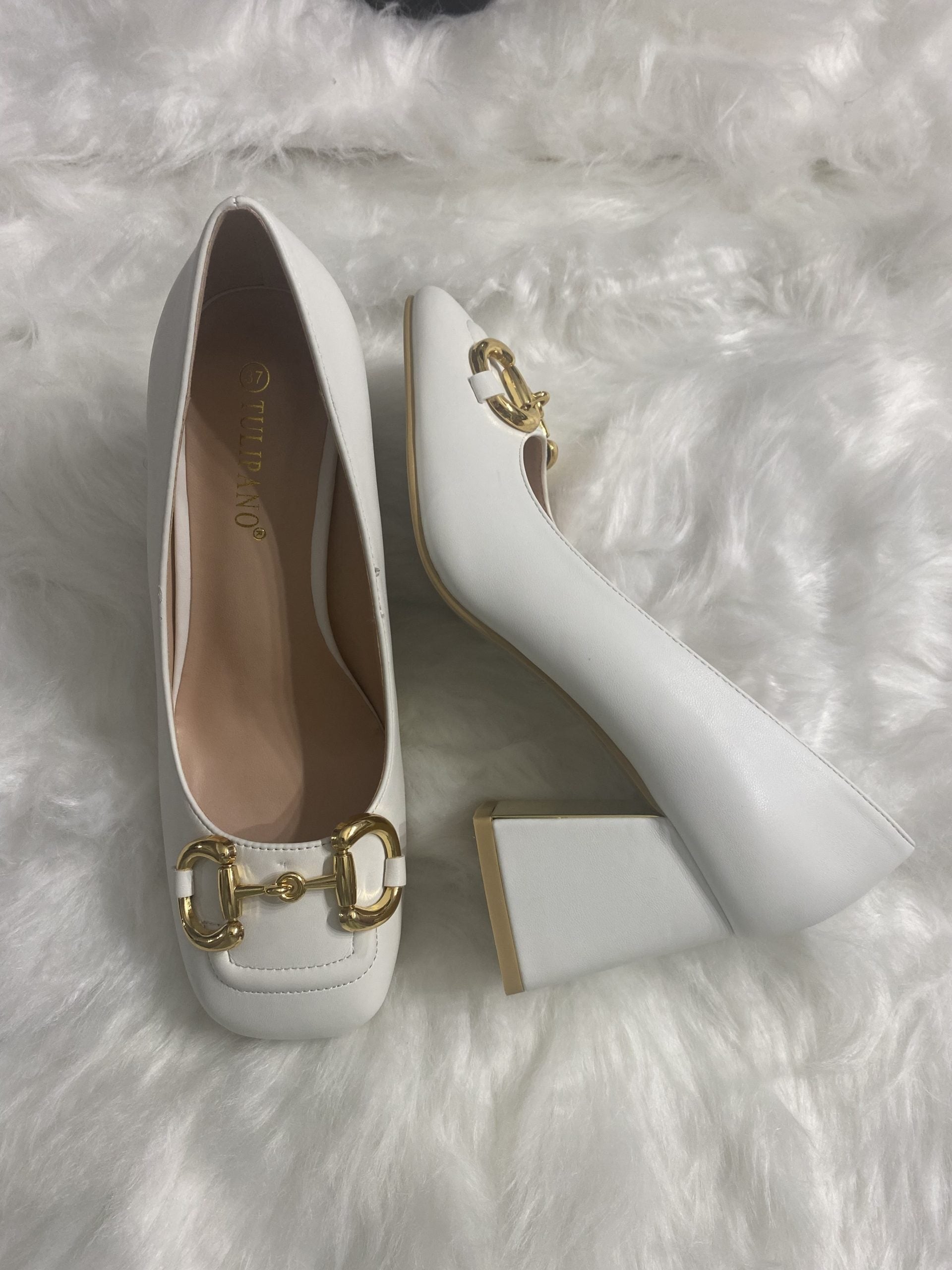 Decollete Morsetto Dorato - Bianco