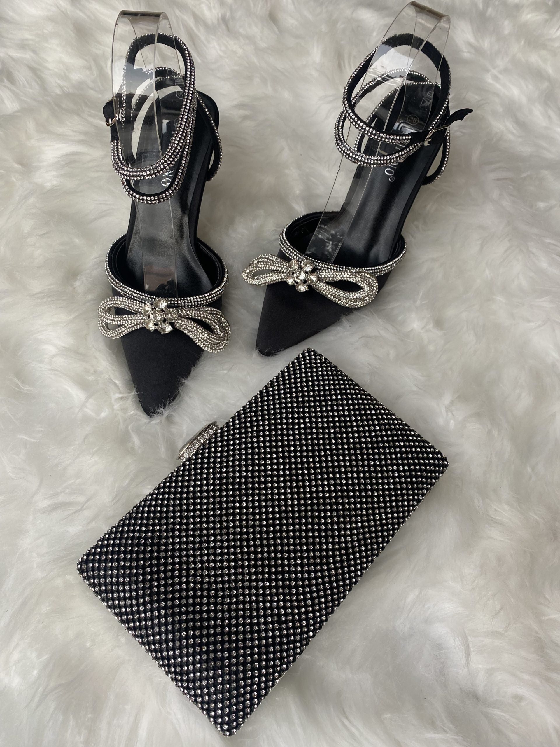 Borsa Clutch Gioiello - Nero / Argento