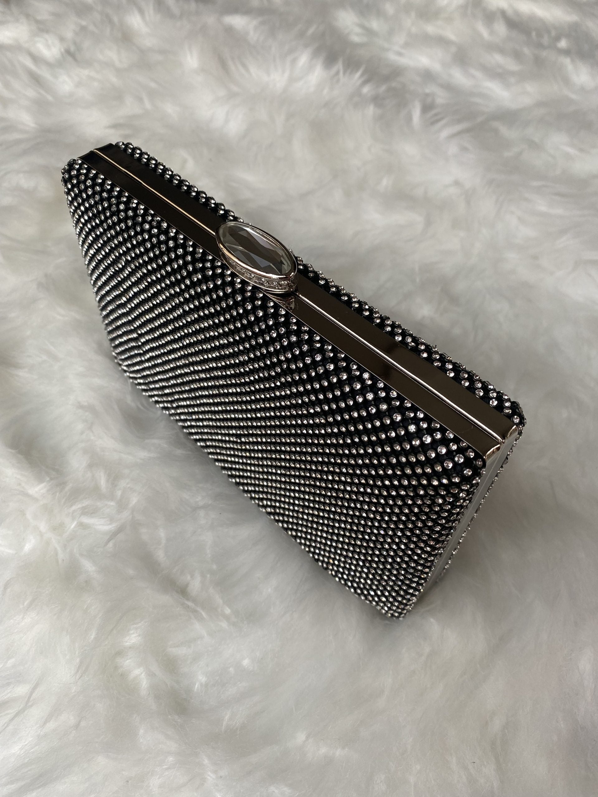 Borsa Clutch Gioiello - Nero / Argento