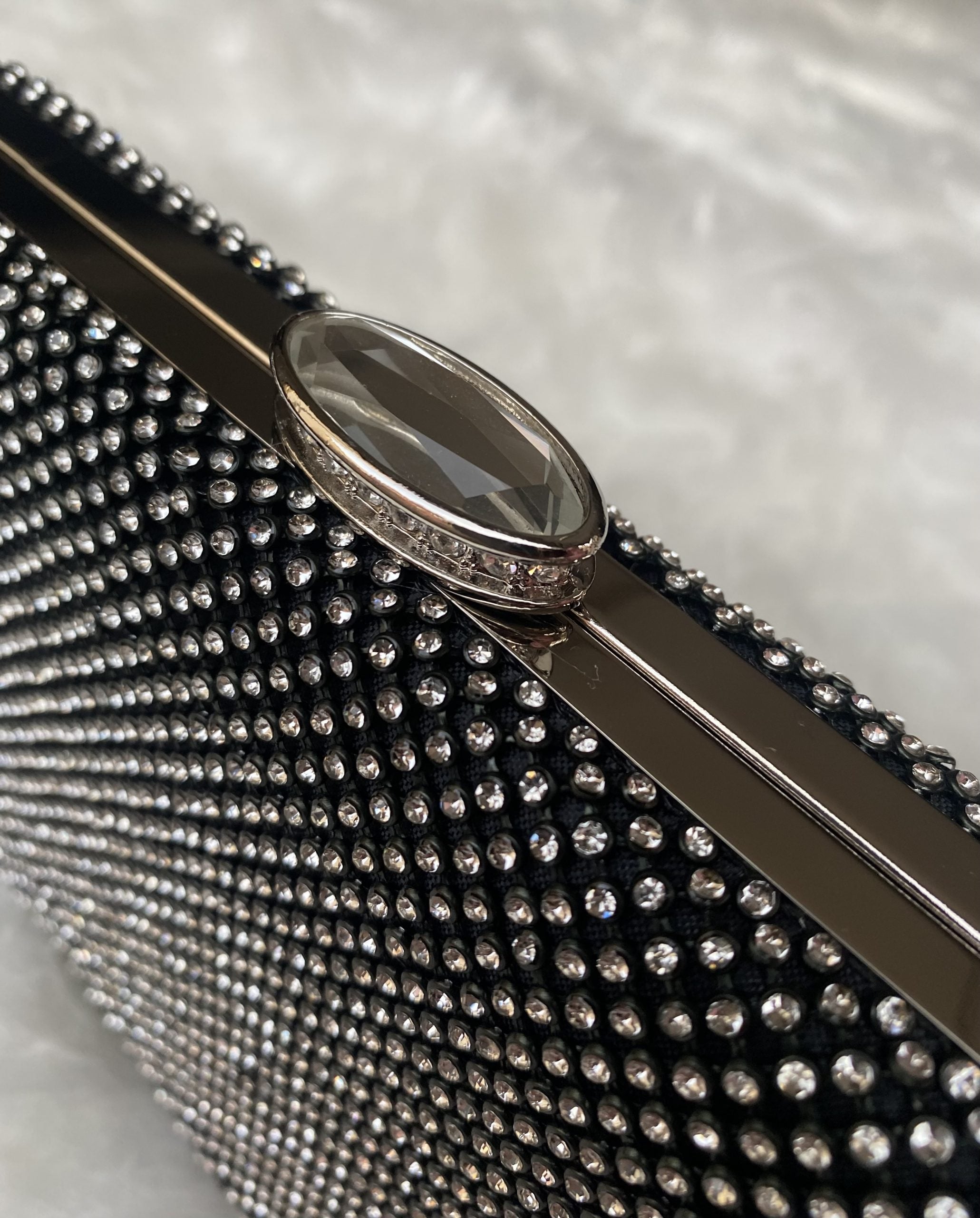 Borsa Clutch Gioiello - Nero / Argento