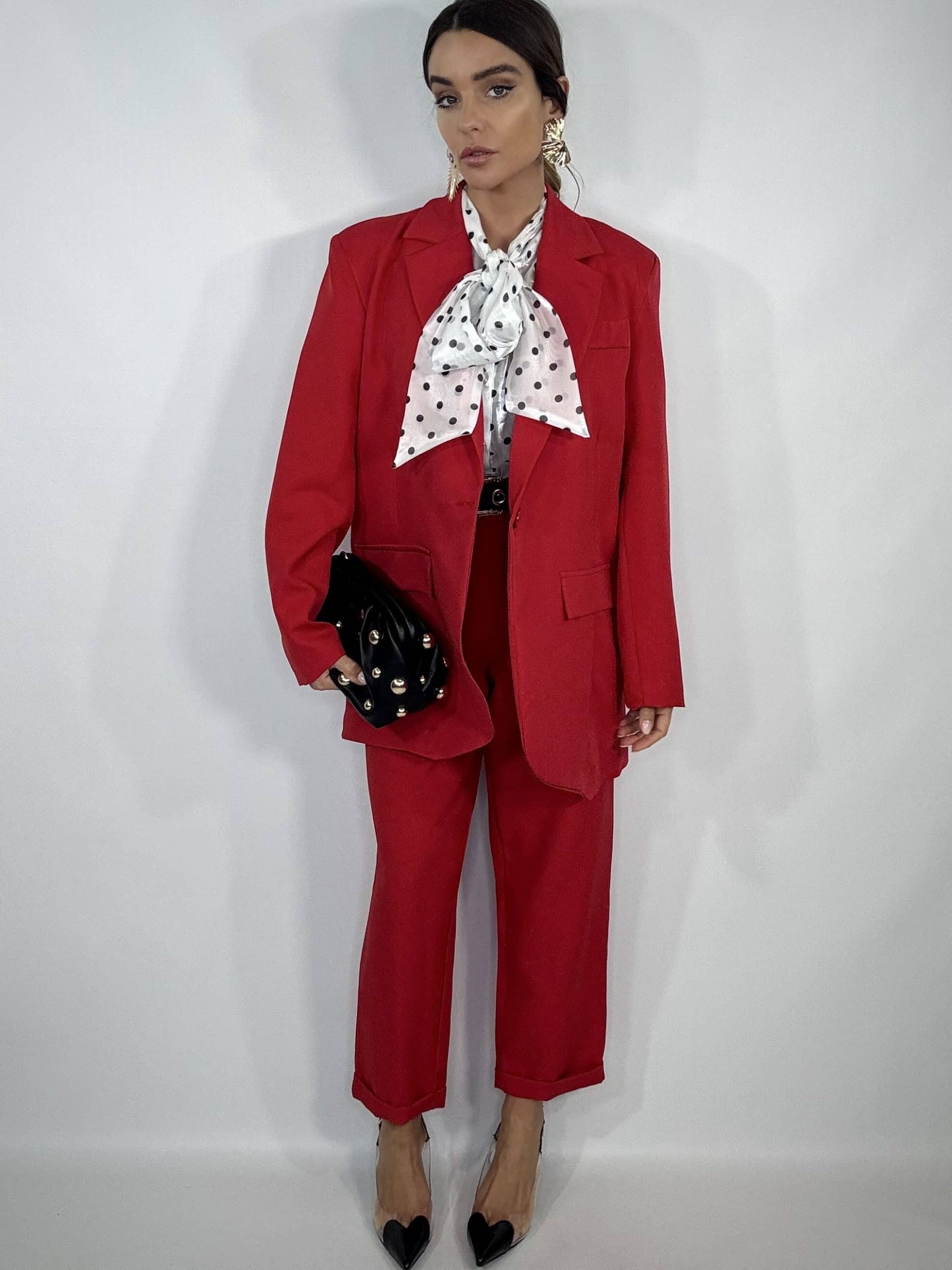 Completo Over Pantaloni Pinces - Rosso