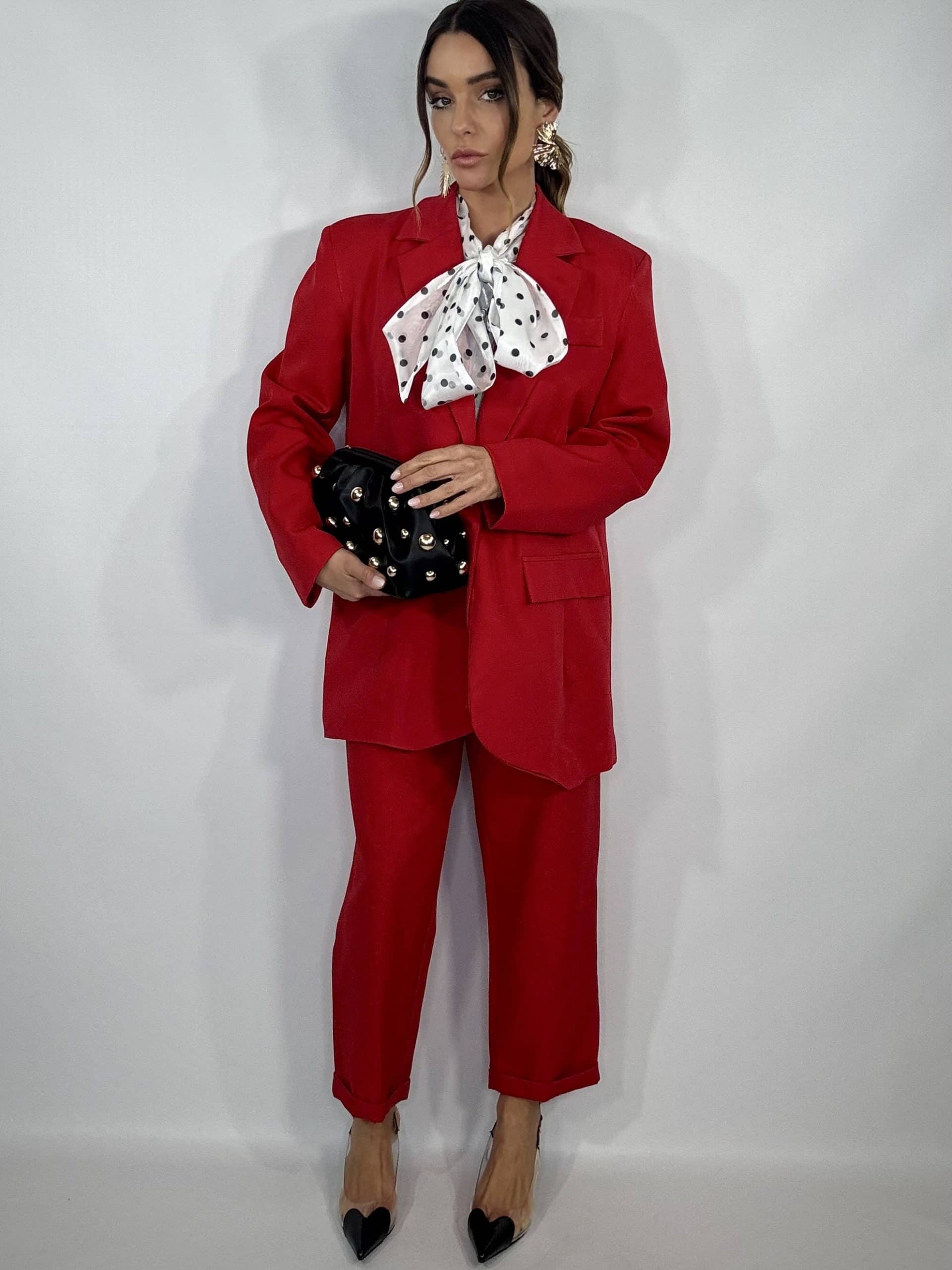Completo Over Pantaloni Pinces - Rosso