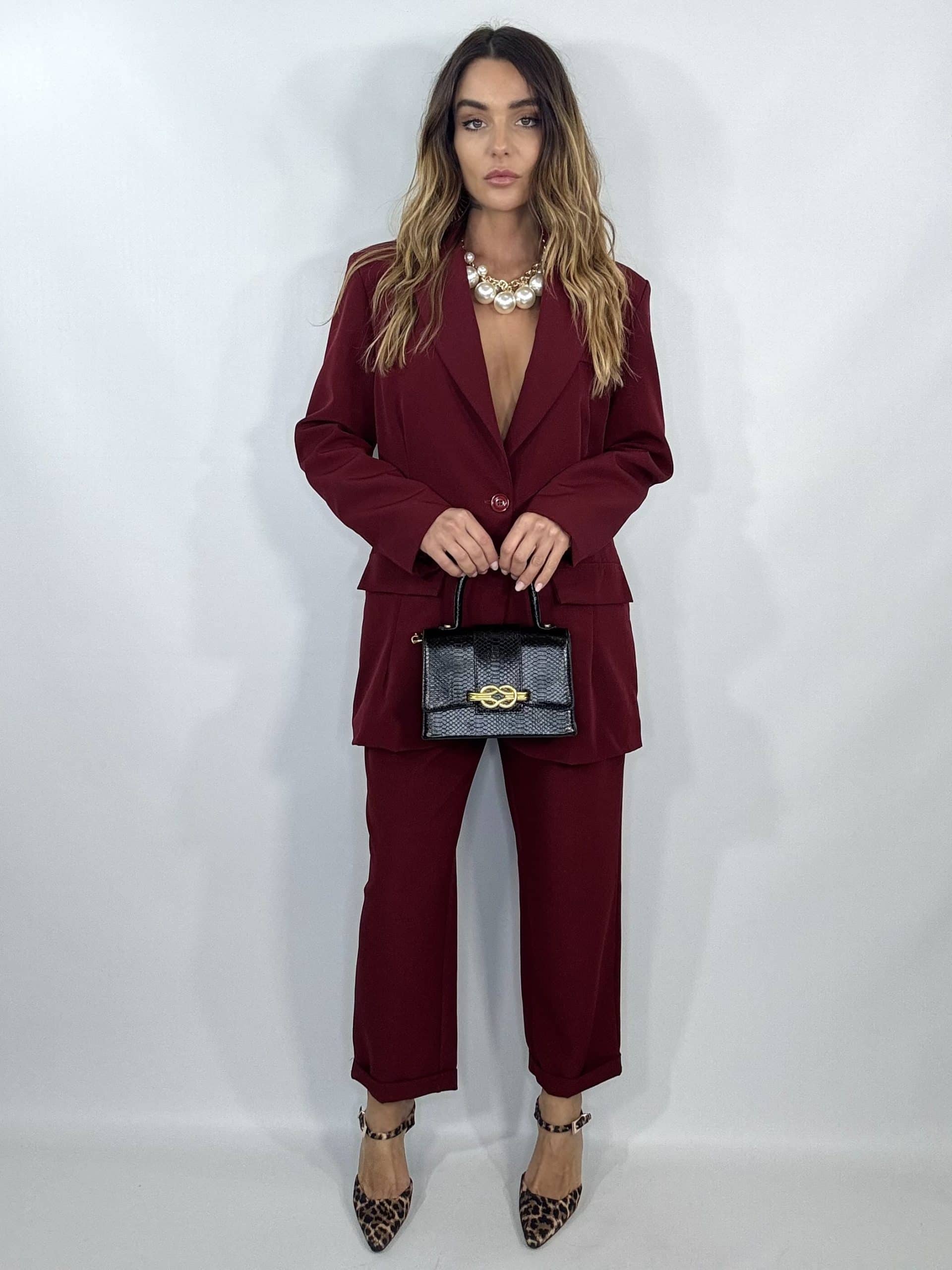 Completo Over Pantaloni Pinces - Bordeaux.