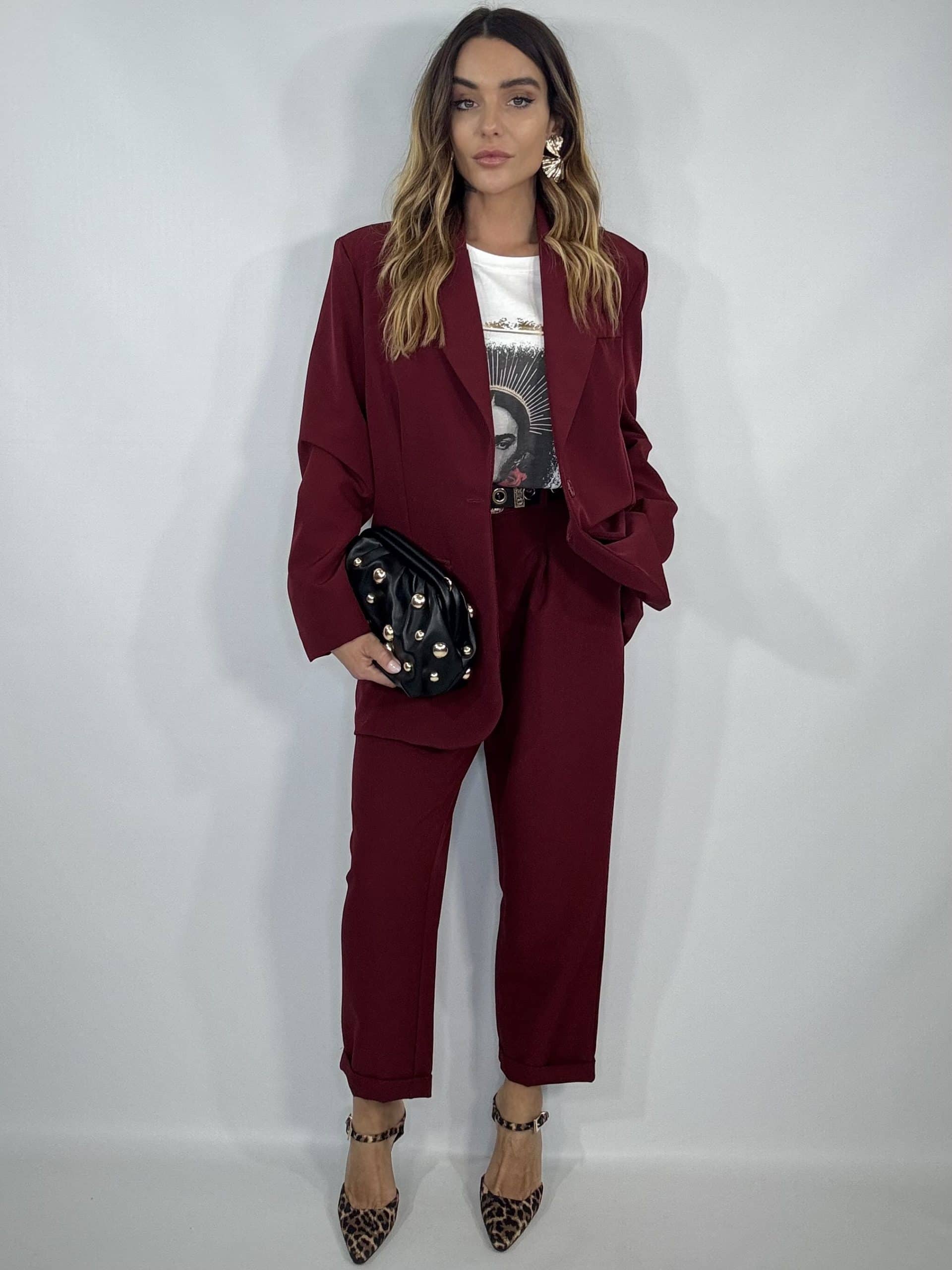 Completo Over Pantaloni Pinces - Bordeaux.