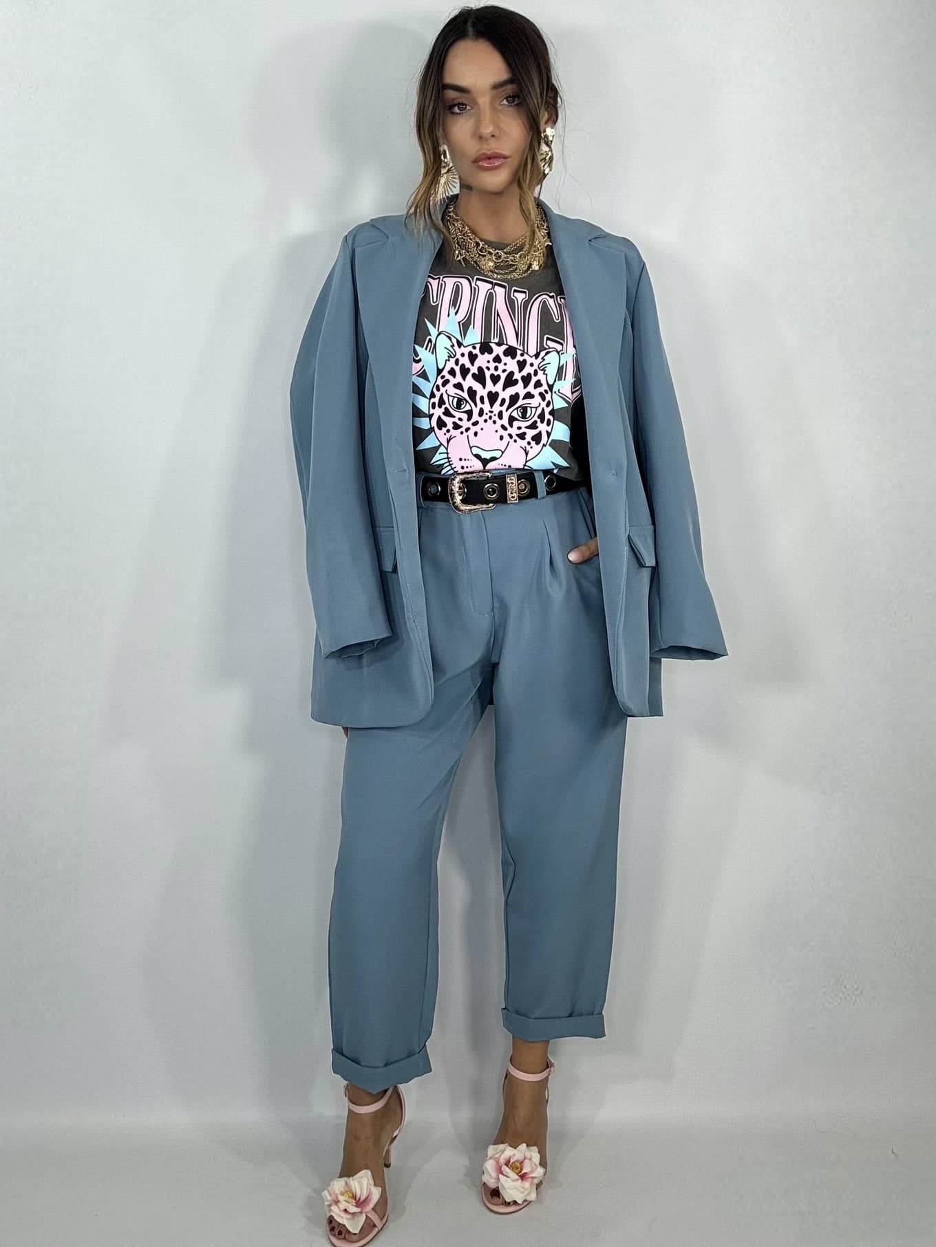 T-shirt Acid Wash - Leopardo - Cringe