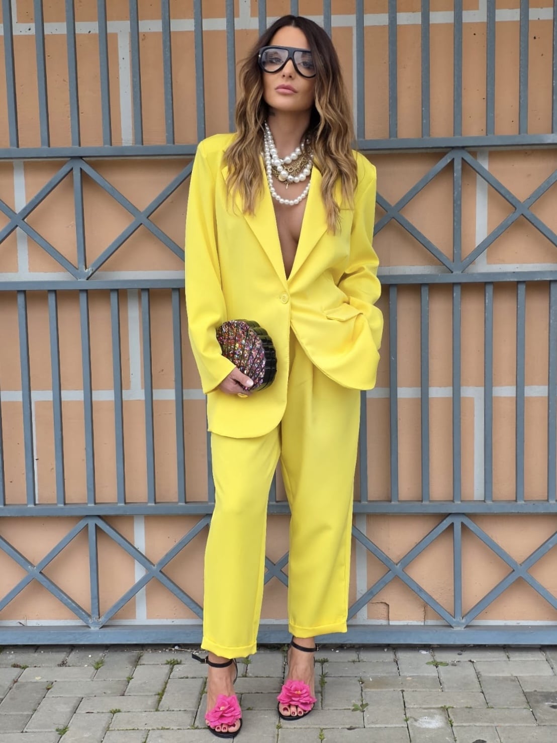 Completo Over Pantaloni Pinces - Giallo