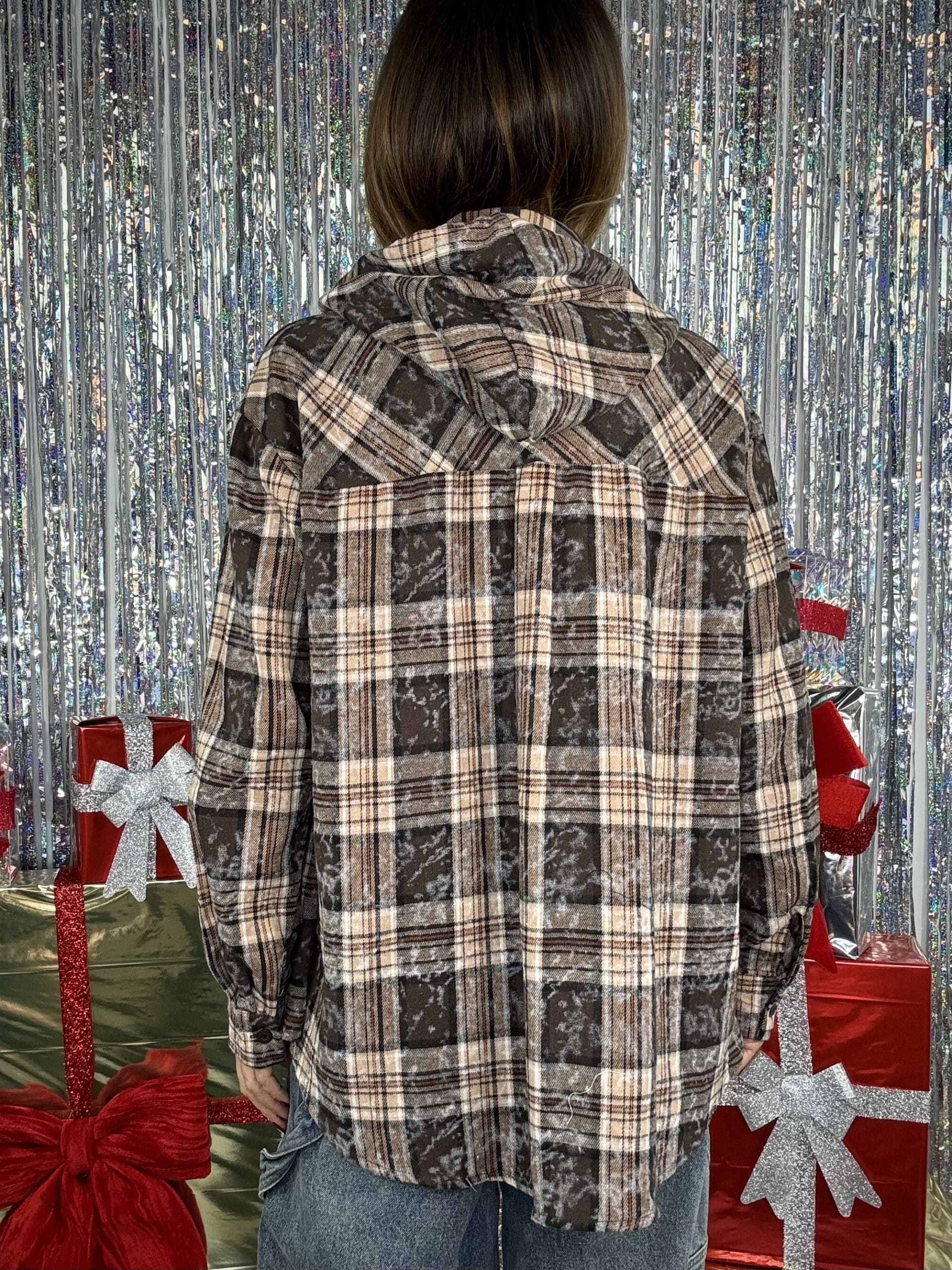 Camicia Quadri Patch - Beige / Marrone