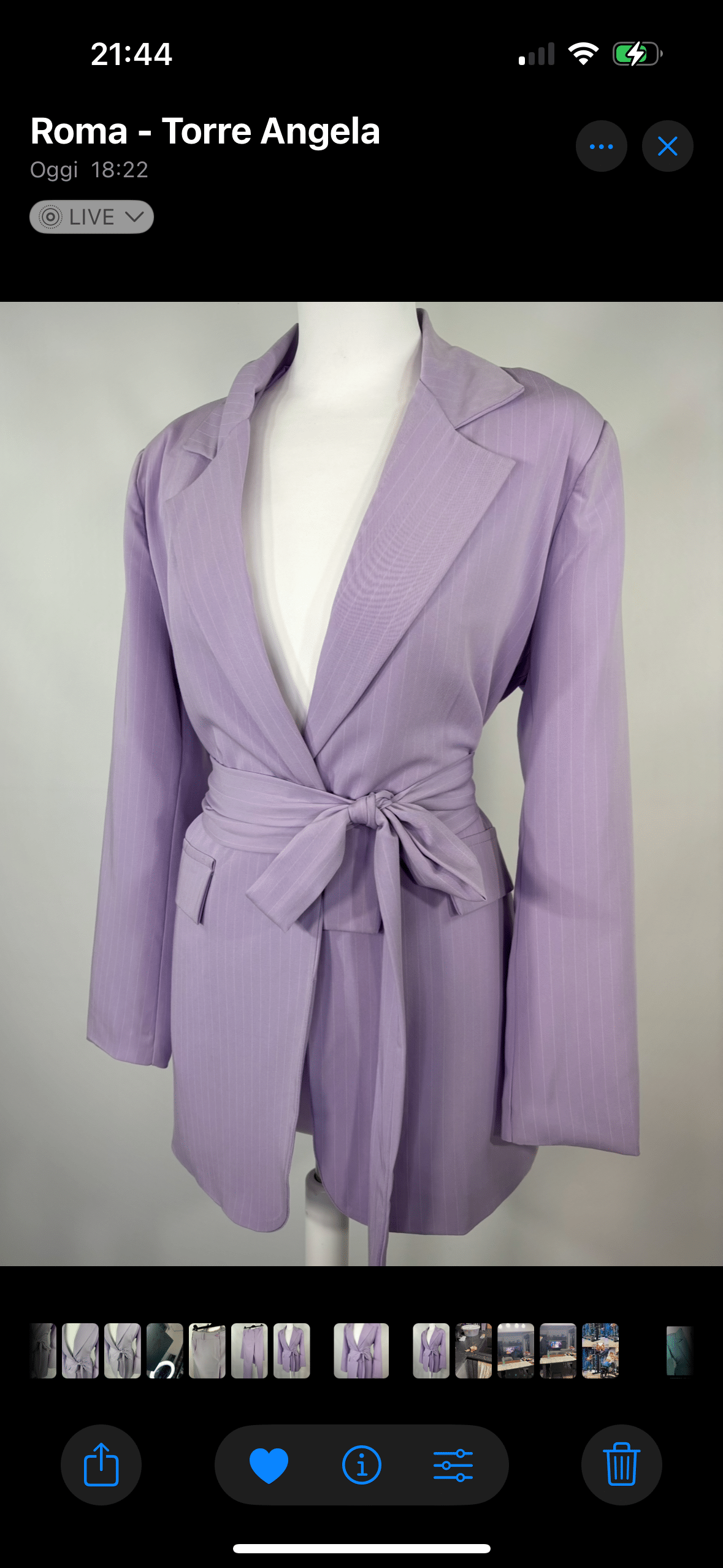 Completo Over Kimono - Gessato Lilla