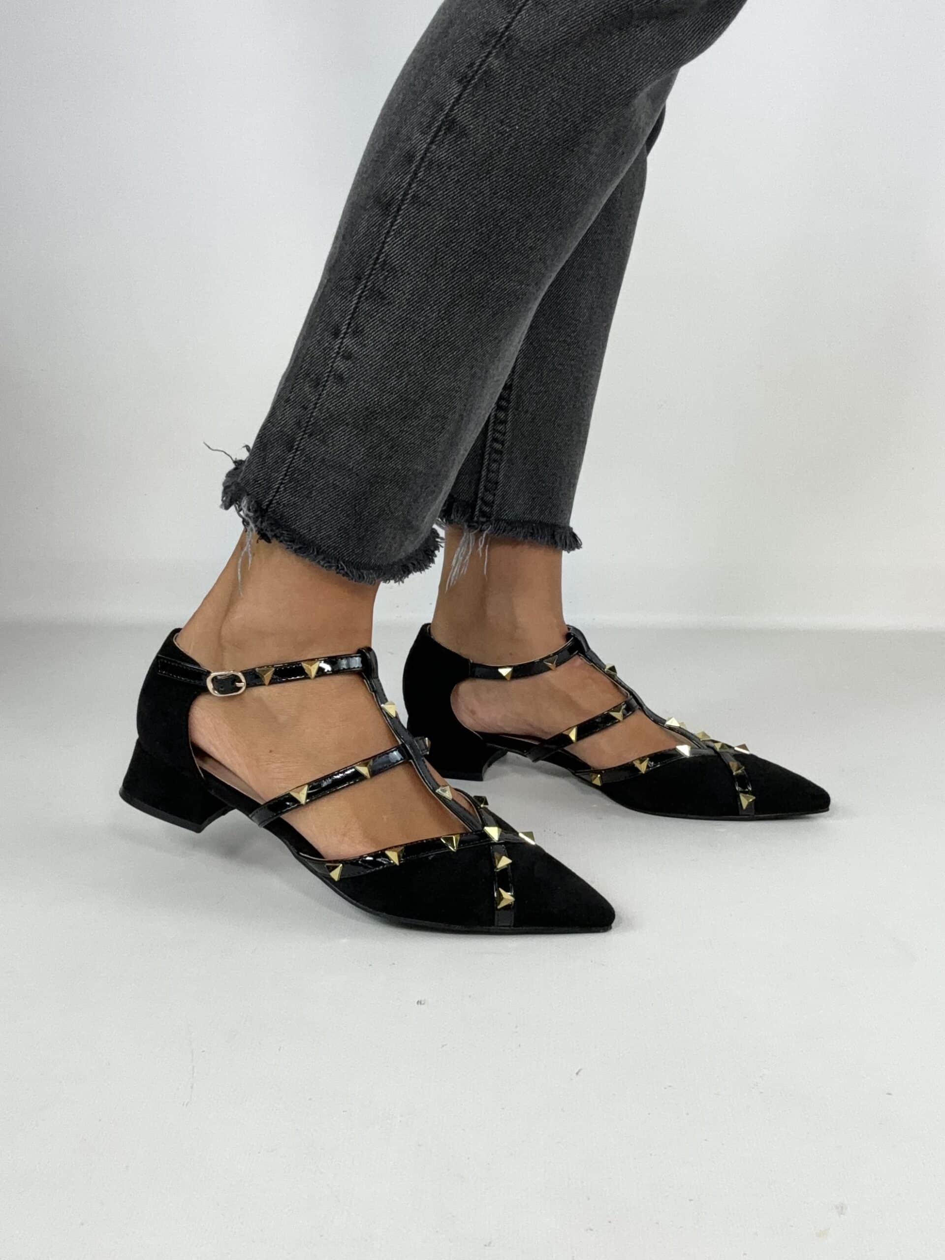 Ballerina Studs con Borchie - Nero