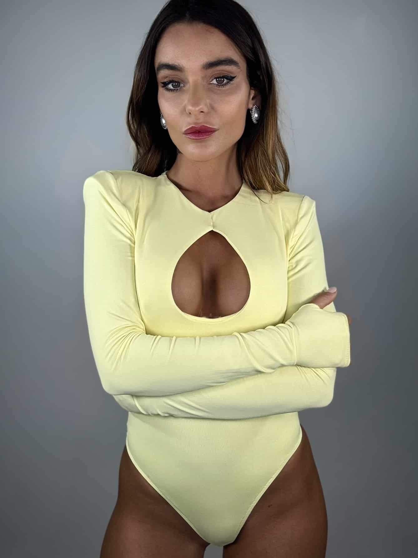 Body Goccia Spalline Imbottite - Giallo
