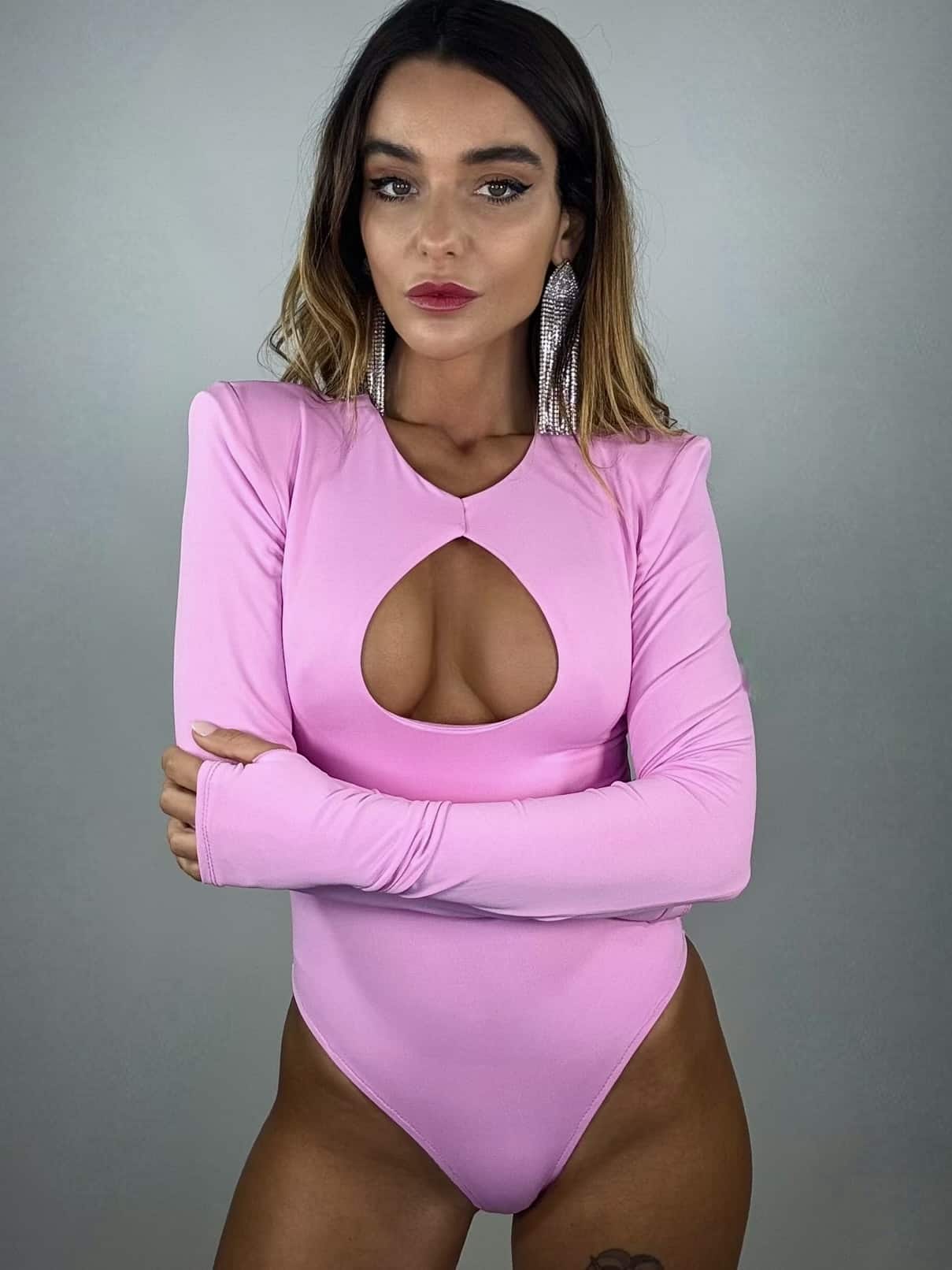 Body Goccia Spalline Imbottite - Rosa