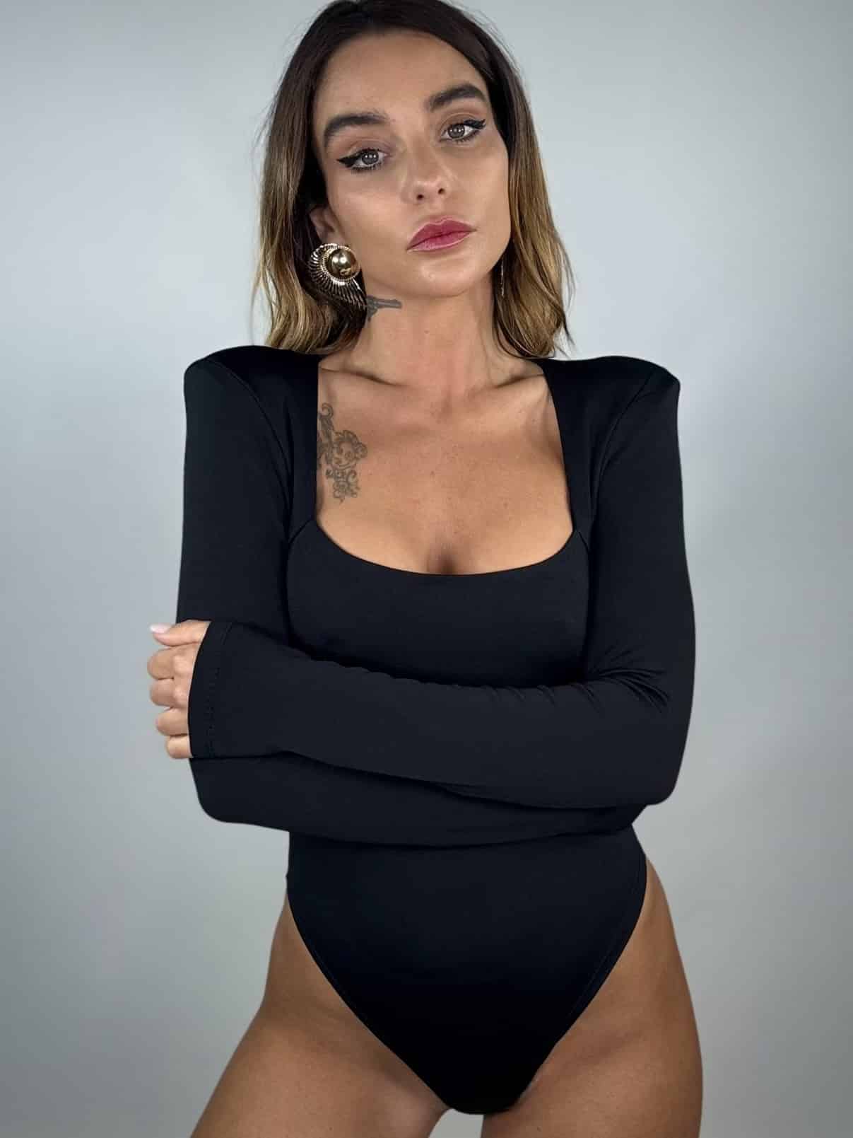 Body Basic Spalline Imbottite - Nero