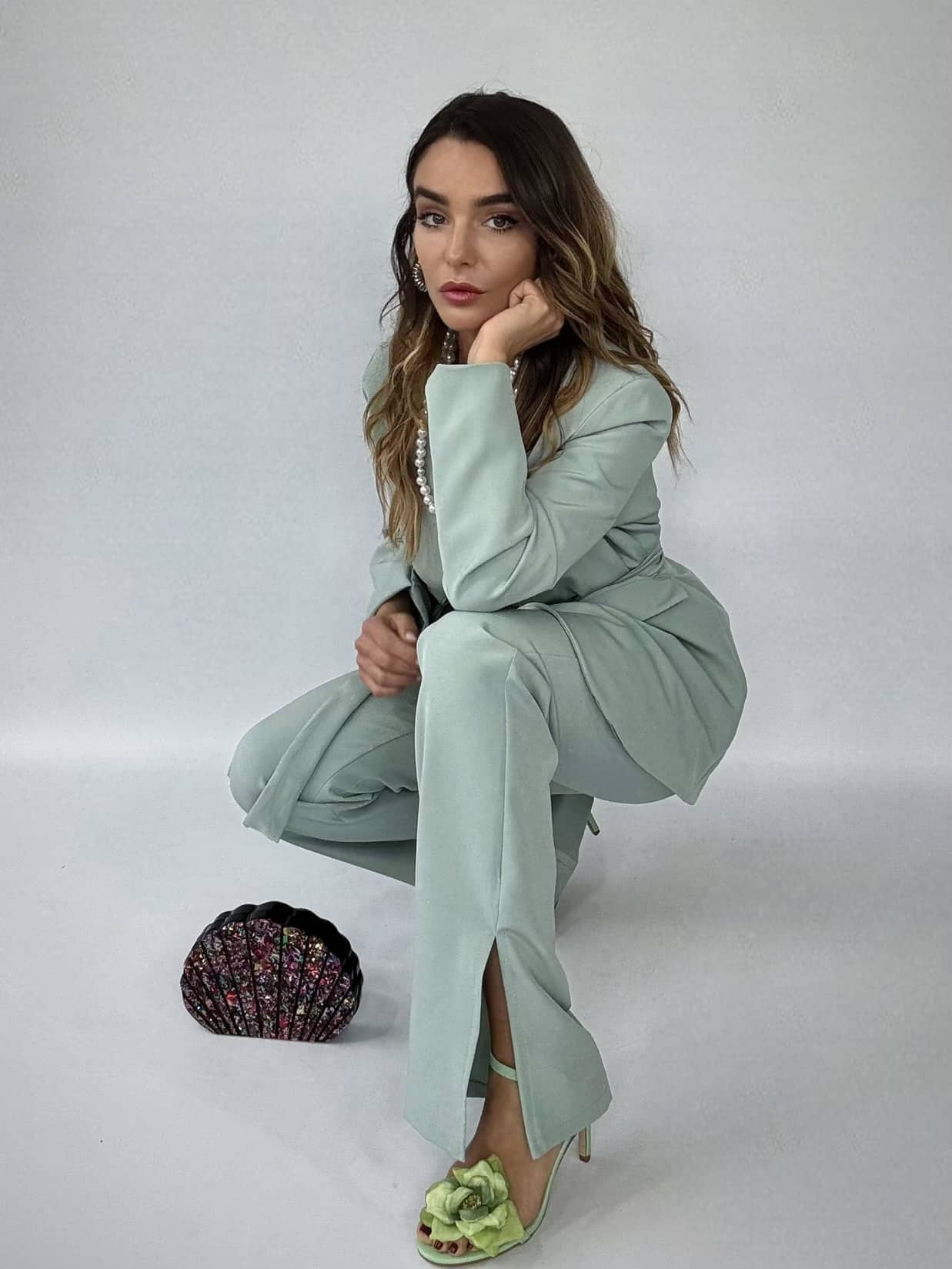 Completo Over Kimono - Verde Salvia