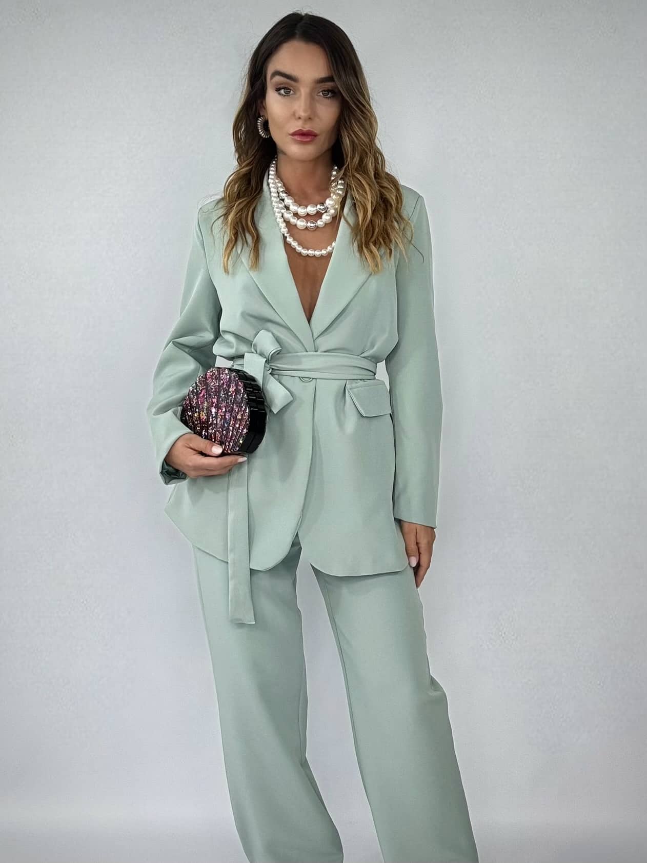 Completo Over Kimono - Verde Salvia