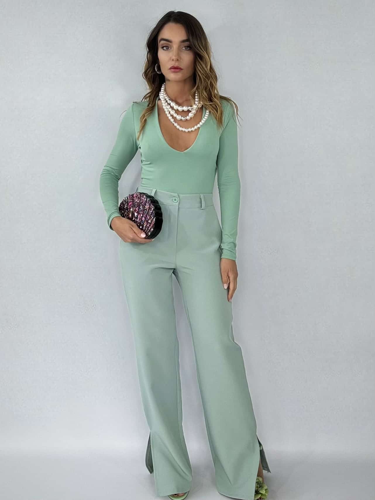 Completo Over Kimono - Verde Salvia