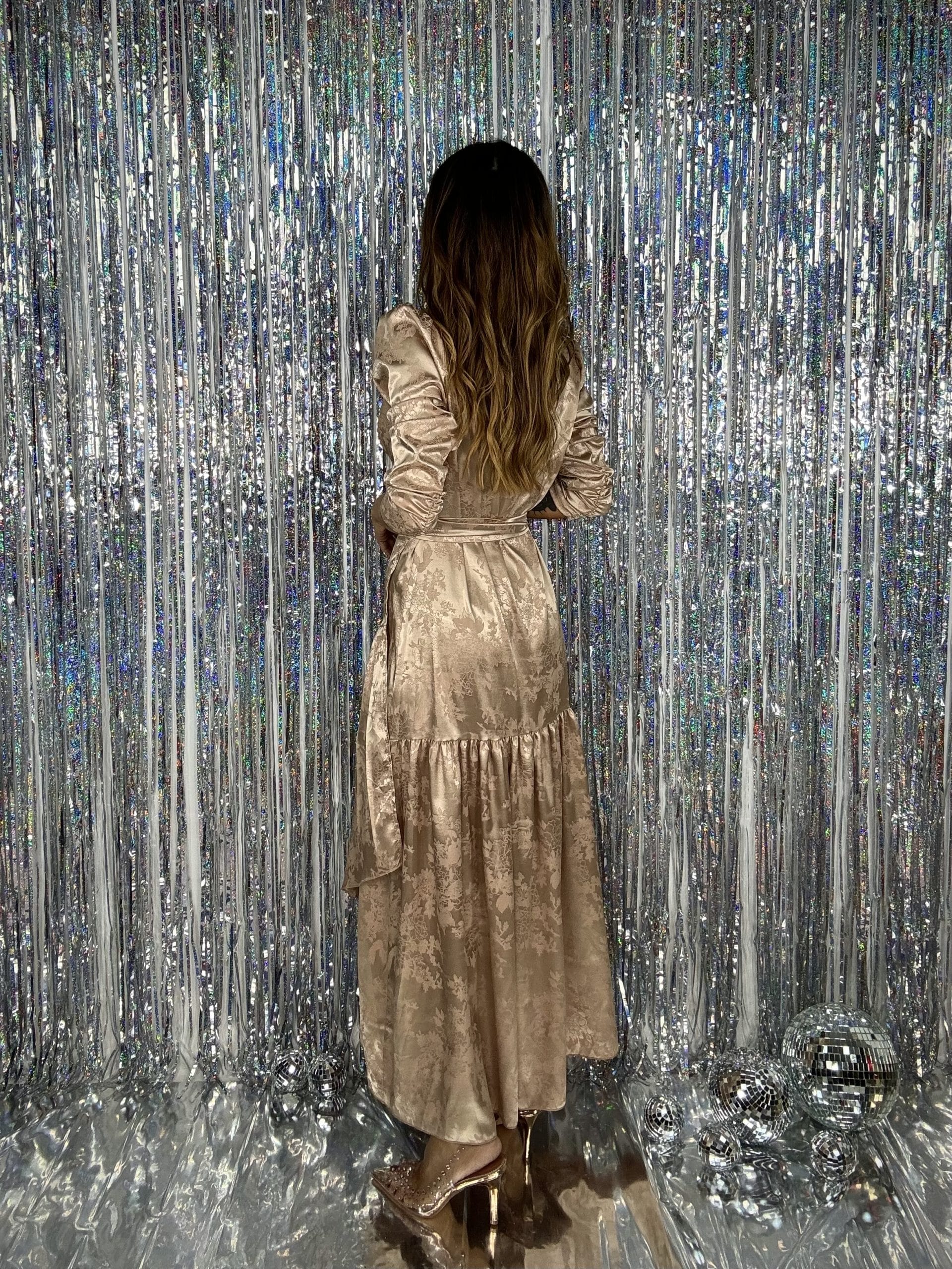 Maxi Dress Jacquard - Oro