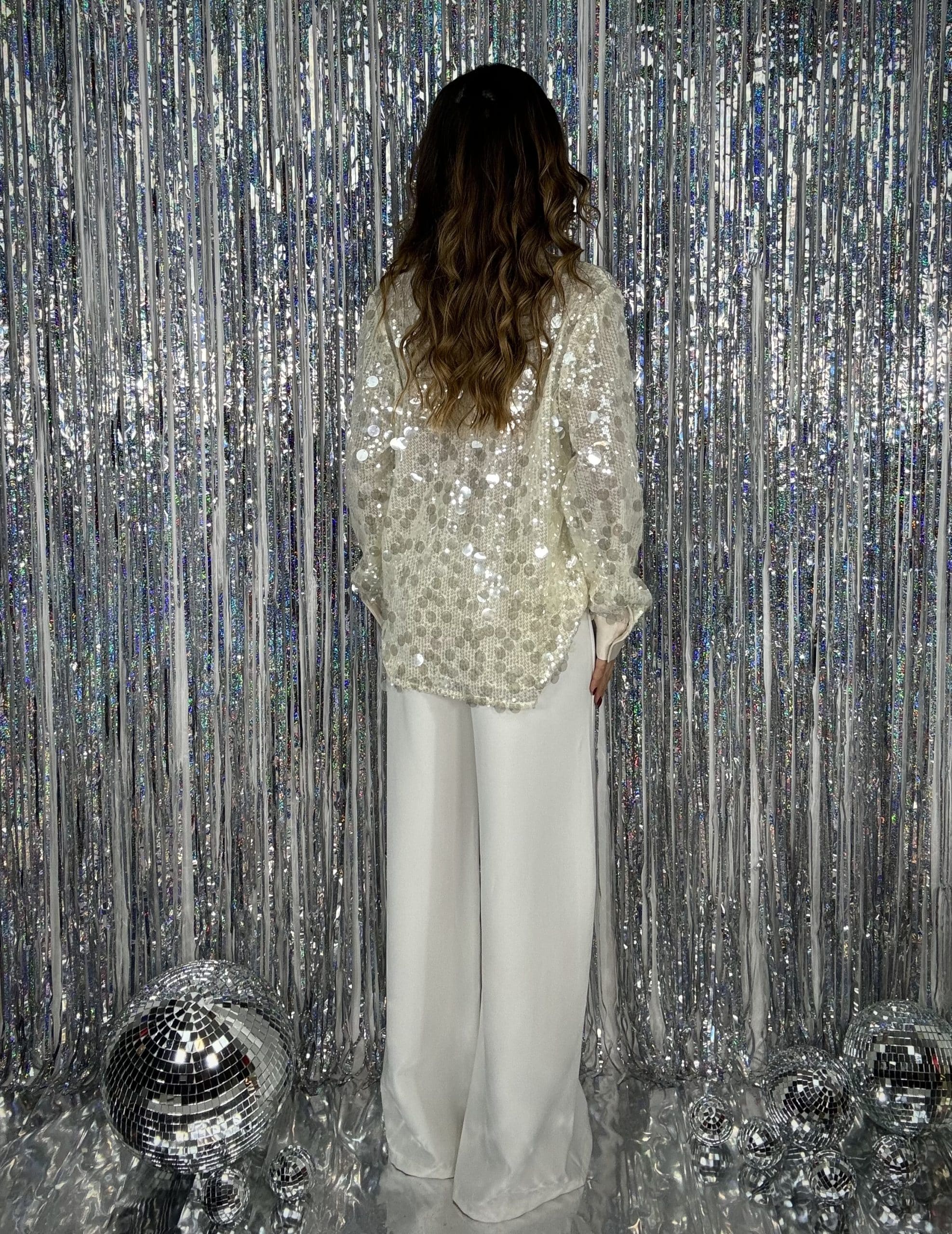 Camicia Paillettes - Bianco
