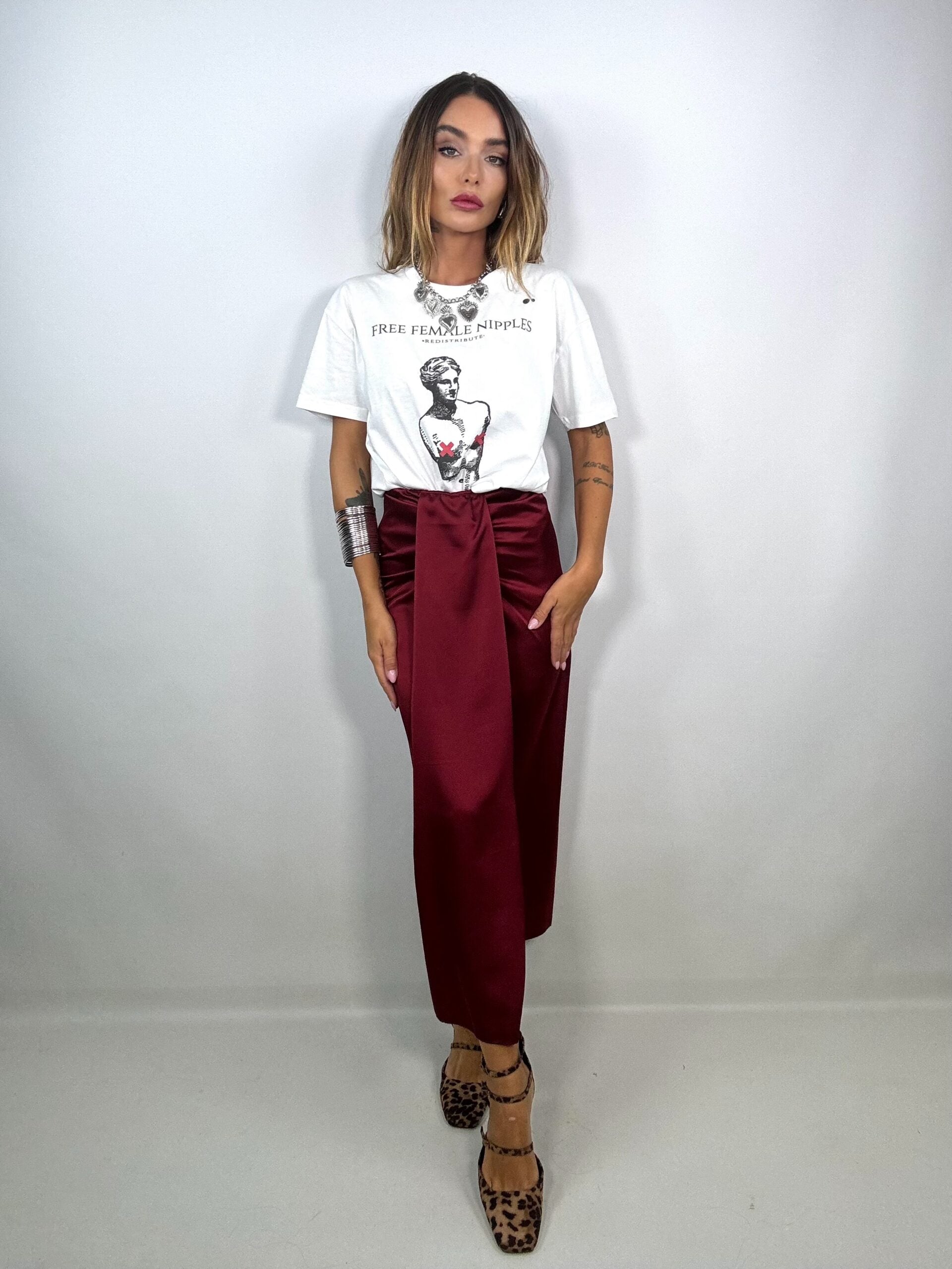 T-shirt Free Female Nipples - Bianco.