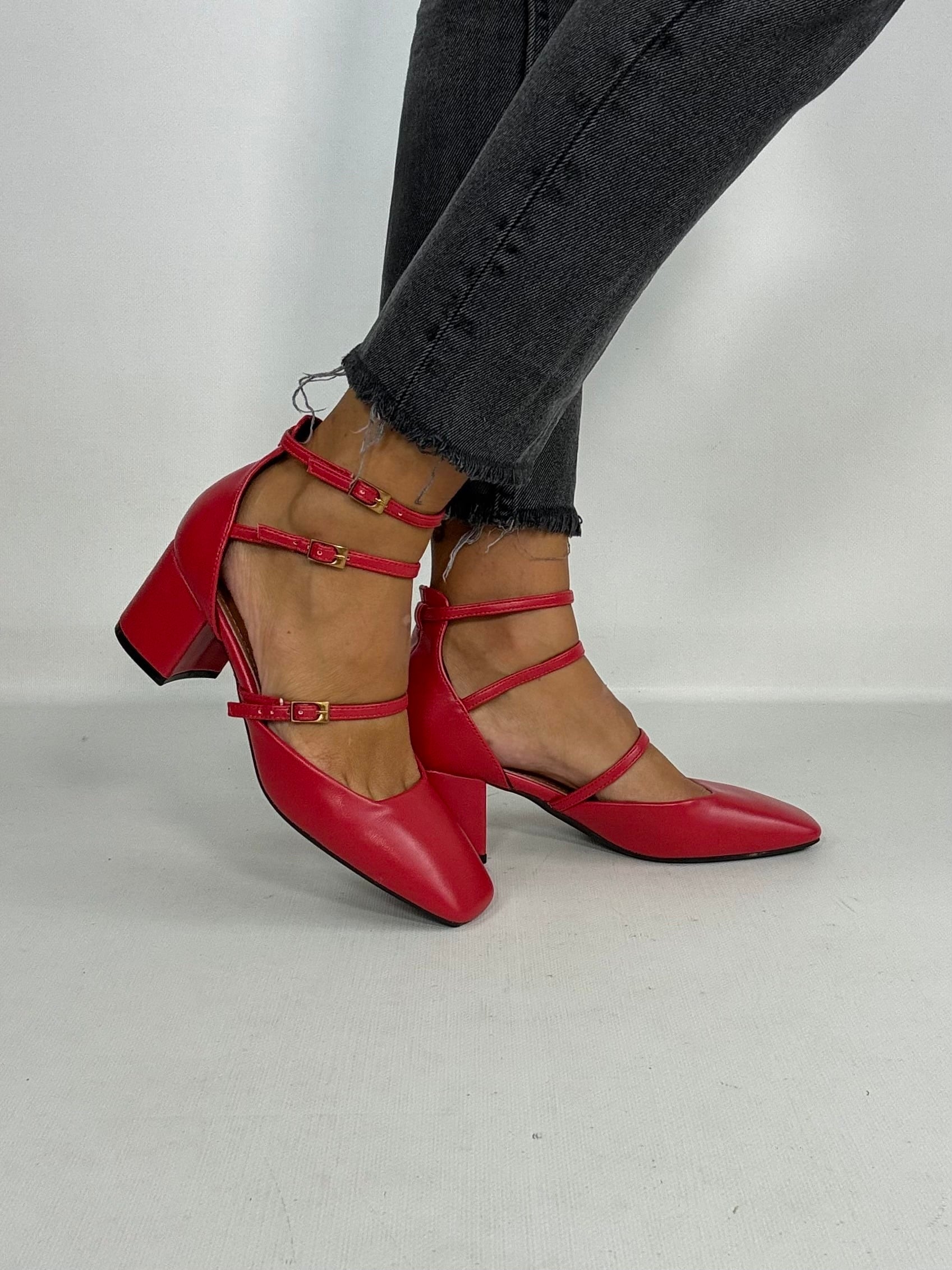 Mary Jane Tre Cinturini  - Rosso