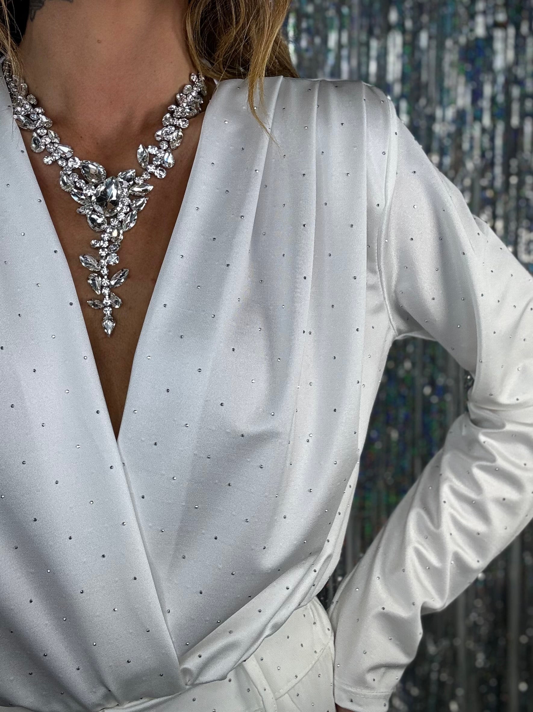 Blusa Body 80s - Bianco Strass