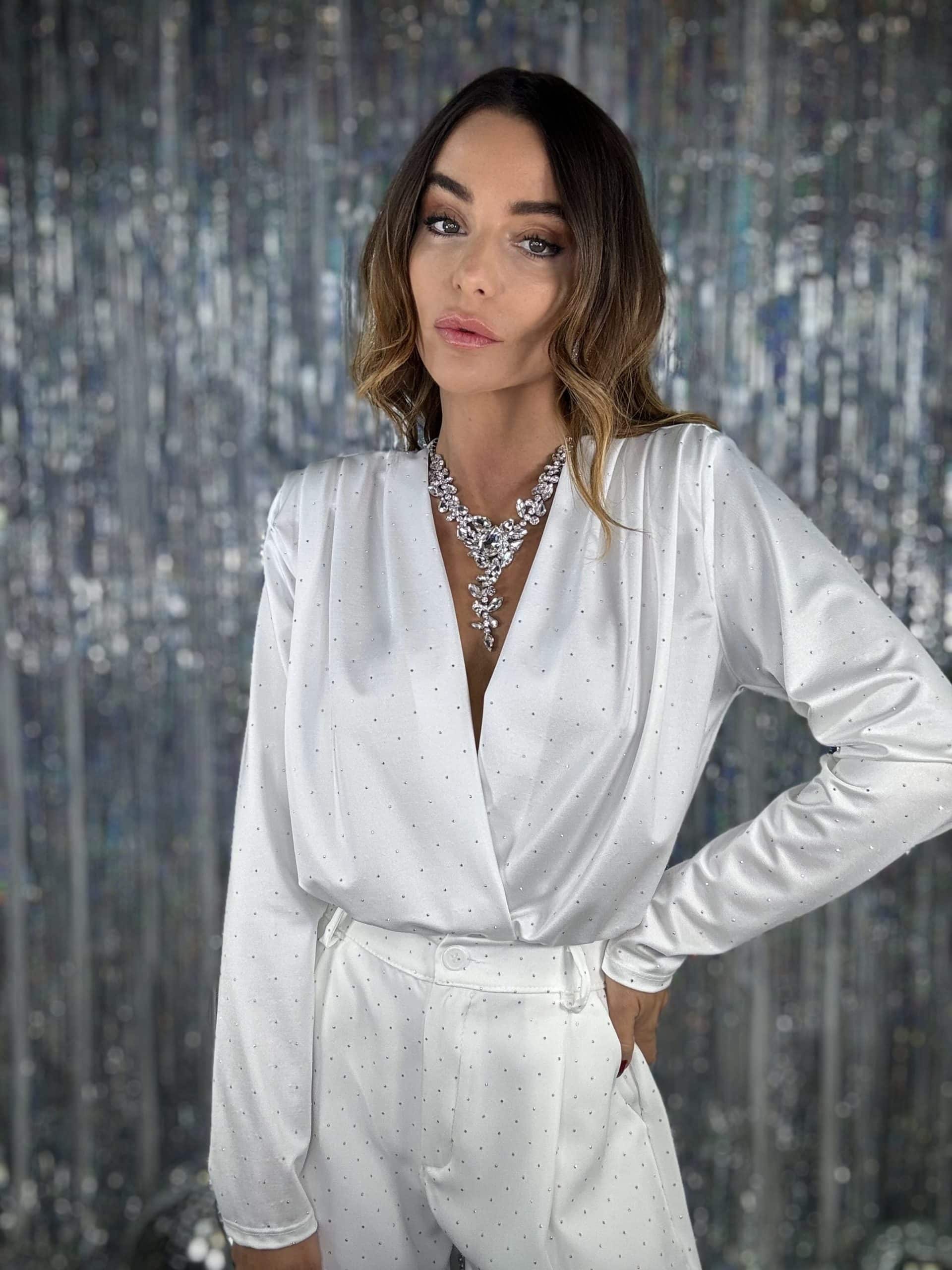 Blusa Body 80s - Bianco Strass